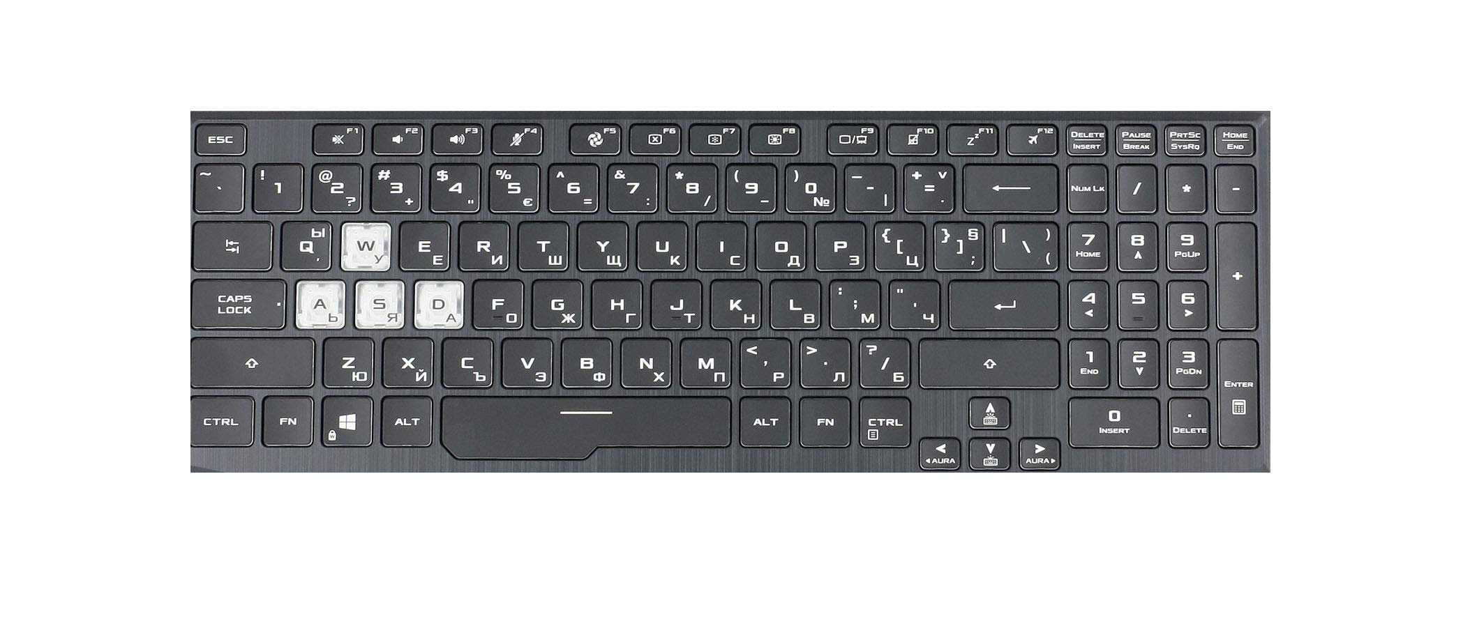 Saco Keyboard Protector Silicone Skin Cover for ASUS Tianxuan 15.6 inches/Tianxuan Plus 17.3 inches/ASUS Flying Fortress 8 FA506 Gaming Laptop (Black)