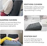 Oreiller de voyage gonflable avec Air Pompe, Oreiller de lit léger portable pour dormir, Oron d'élévation des jambes pour le soulagement de la houle, Oreilleur post-chirurgie triangle avec/Couvercle lavable (gris clair)
