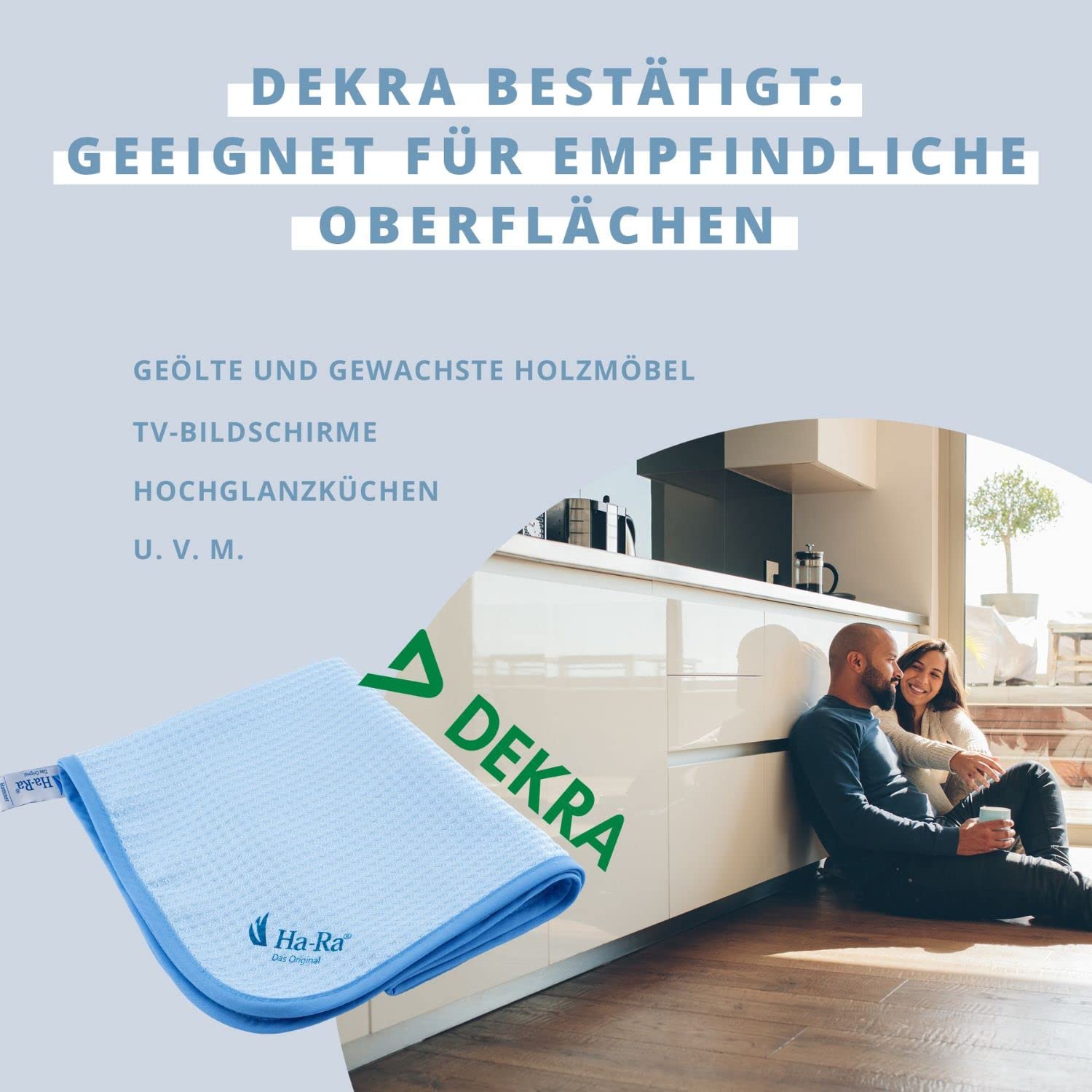 Ha-Ra Fenster-Putz-Set I Fensterwischer Standard 32 cm I "Hammer" Microfaser-Tuch in 50 x 67 cm I Fenster Reinigungsset I Fenster-Wischer & Microfaser-Putztuch I Fensterputz-Zubehör