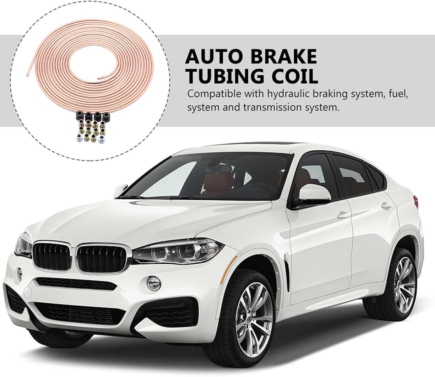 Copper Coated Nickel Brake Tubing Coil 3/16 Inch Od 25 Feet Flexible Vehicle Brake Line Replacement Kit