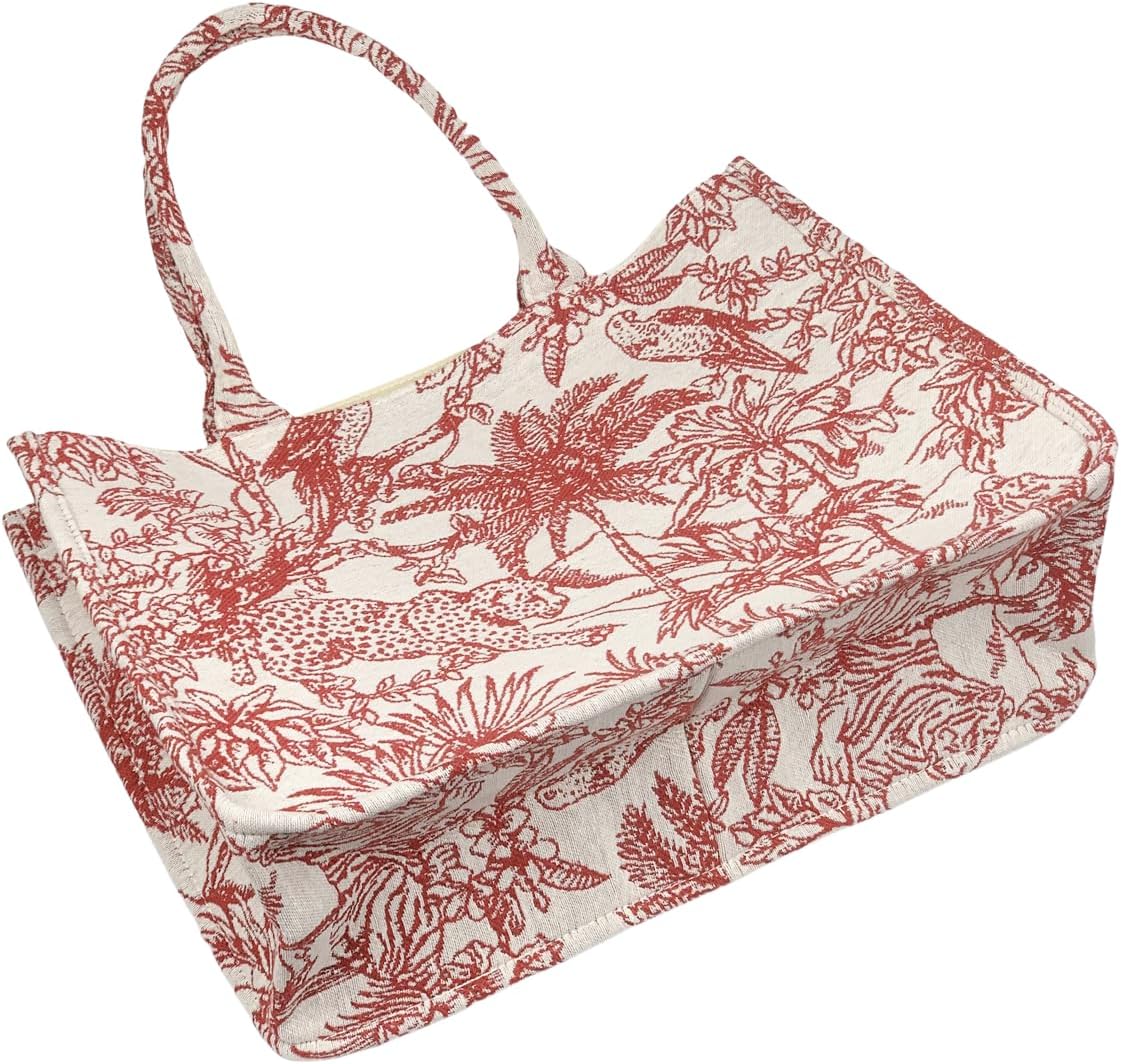 Luxury Large Tote Bag Retro Embroidery Jacquard Handbag Cotton Linen Bags for Women - Image 3