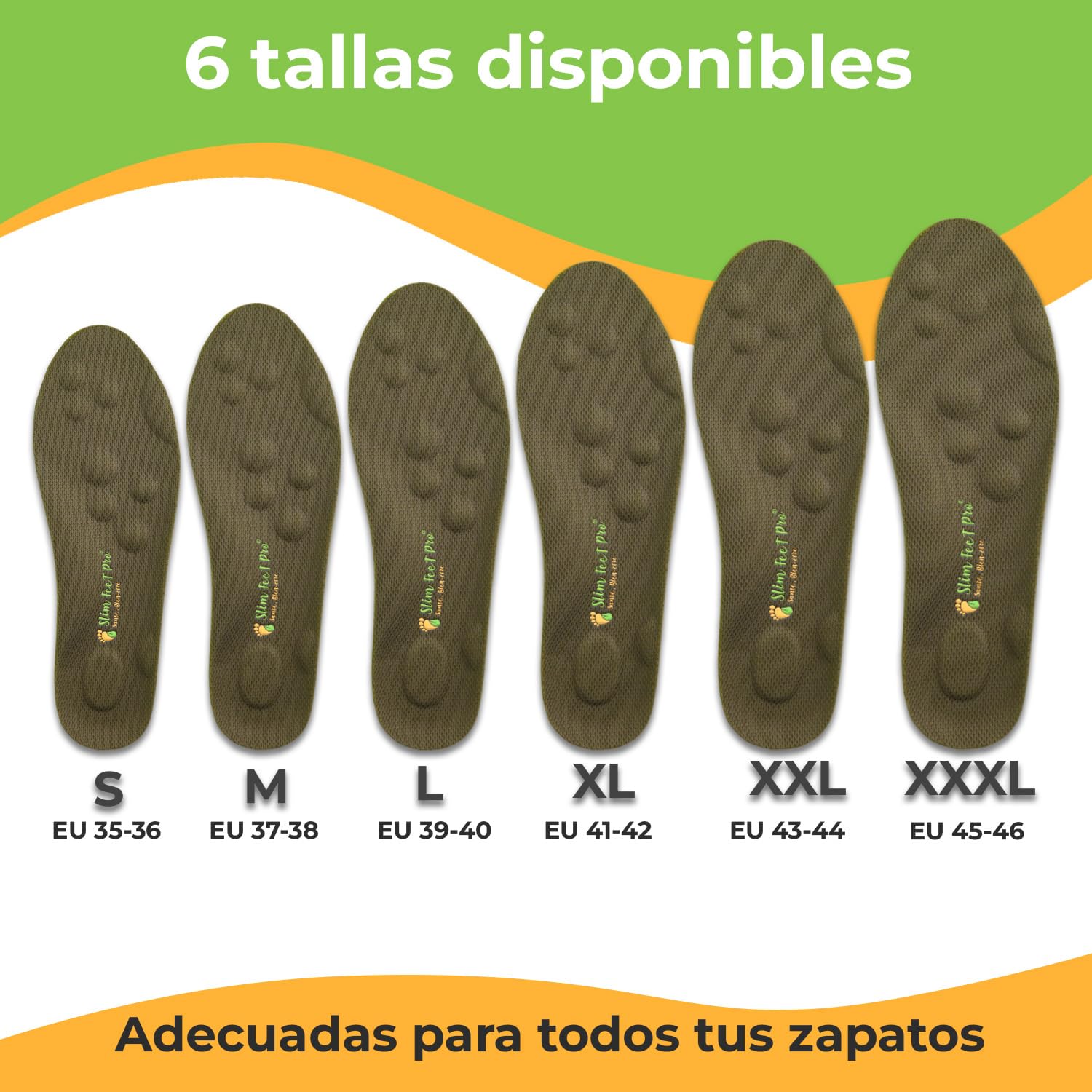 Slim Feet PRO Ortopédica Plantilla Nube Confort XXL 43-44 Amortiguadora Transpirable Antideslizante