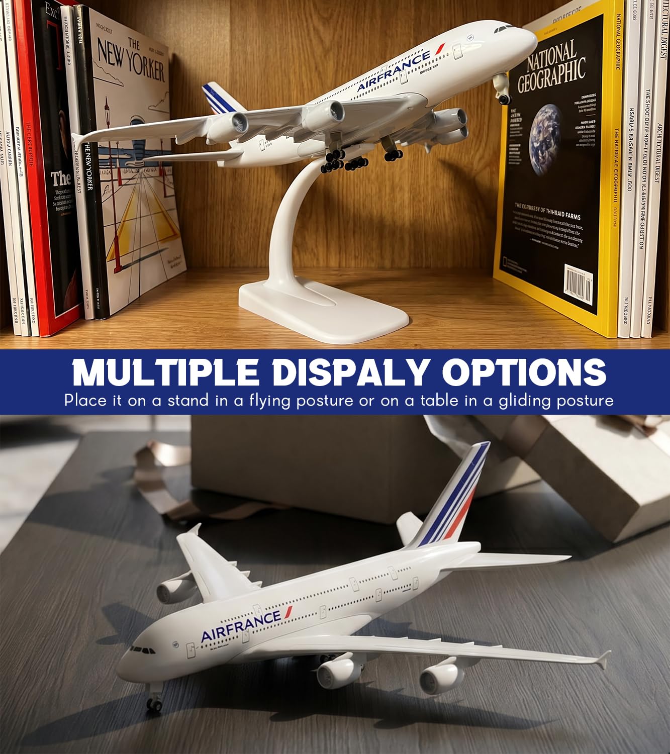Avion A380 1/400 Avec Fonction Traction – 14 Cm En ABS – Modèle Jouet Pour Enfant – Cadeau Aviation