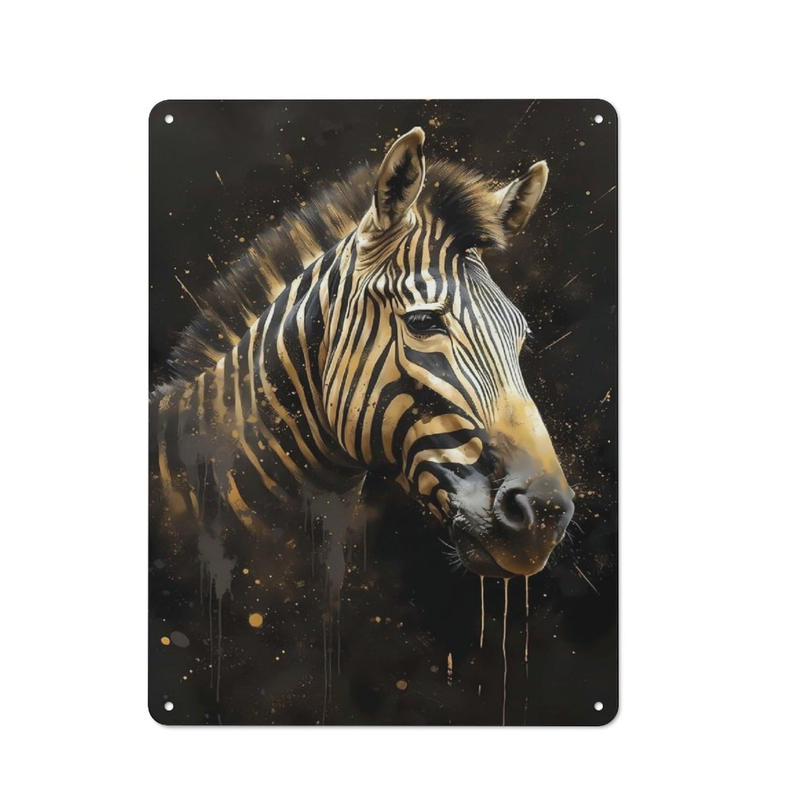 Junmoney Zebra Mystical Beings Retro Metal Wall Sign 40X30cm For Studio Or Craft Room, For Metal Sign Collectors, For Garage And Workshop Walls