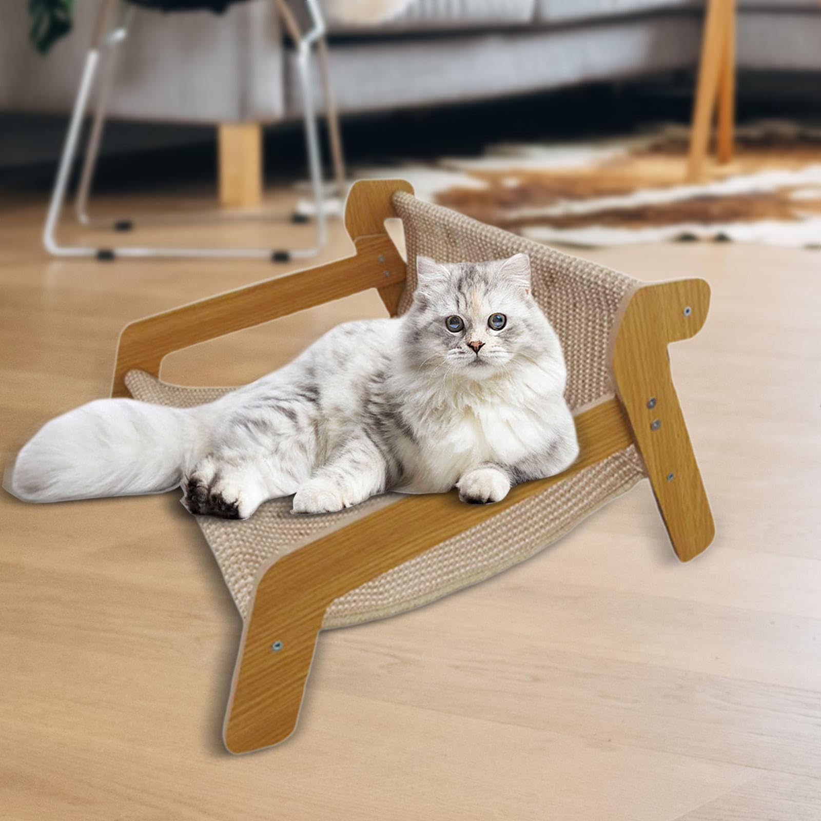 Milageto Griffoir en Carton pour Chat, lit surélevé Moderne et élégant pour Chat, 45cmx52cmx28cm