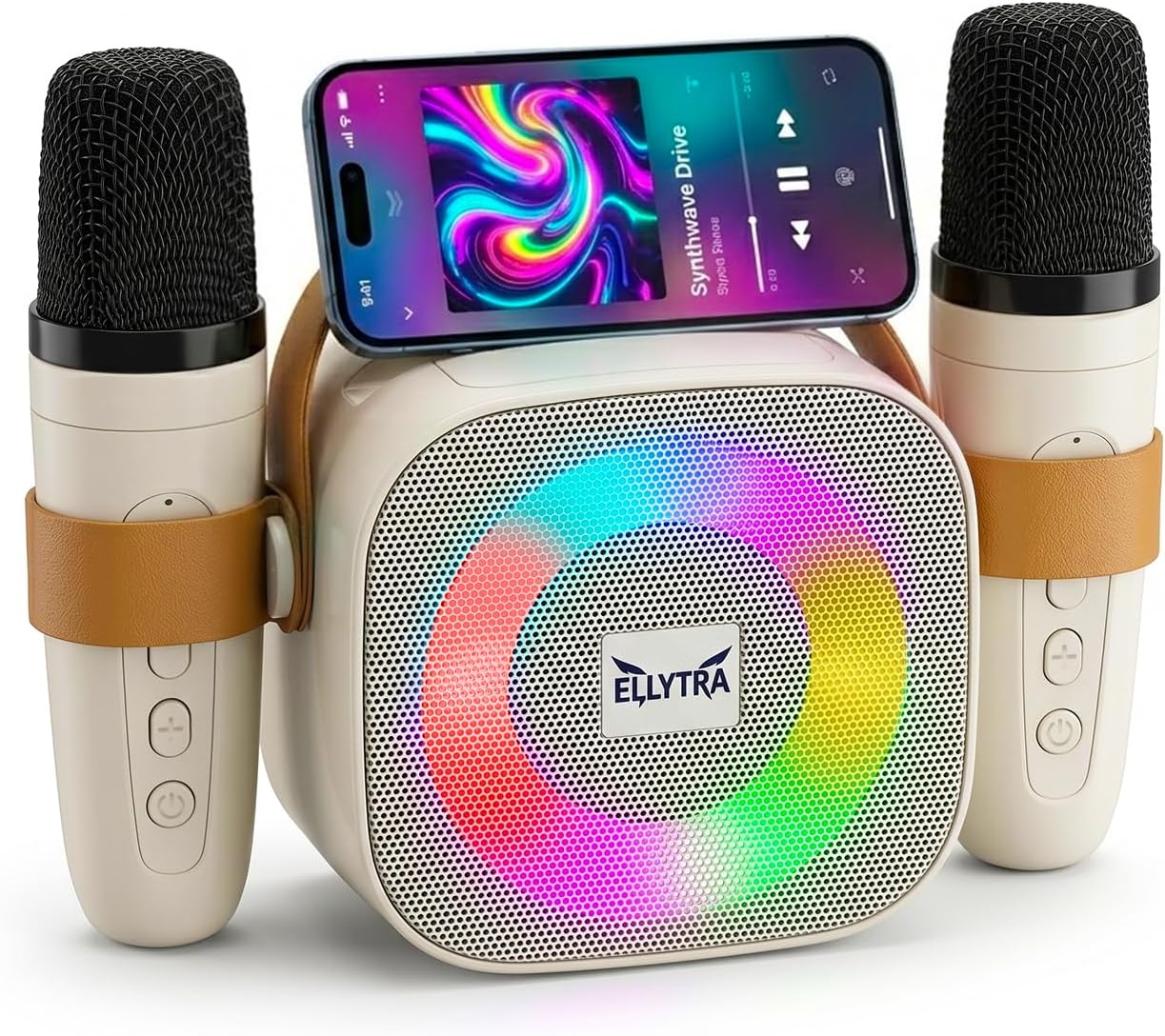 Kids Karaoke Machine with 2 Wireless Microphones, Bluetooth Speaker