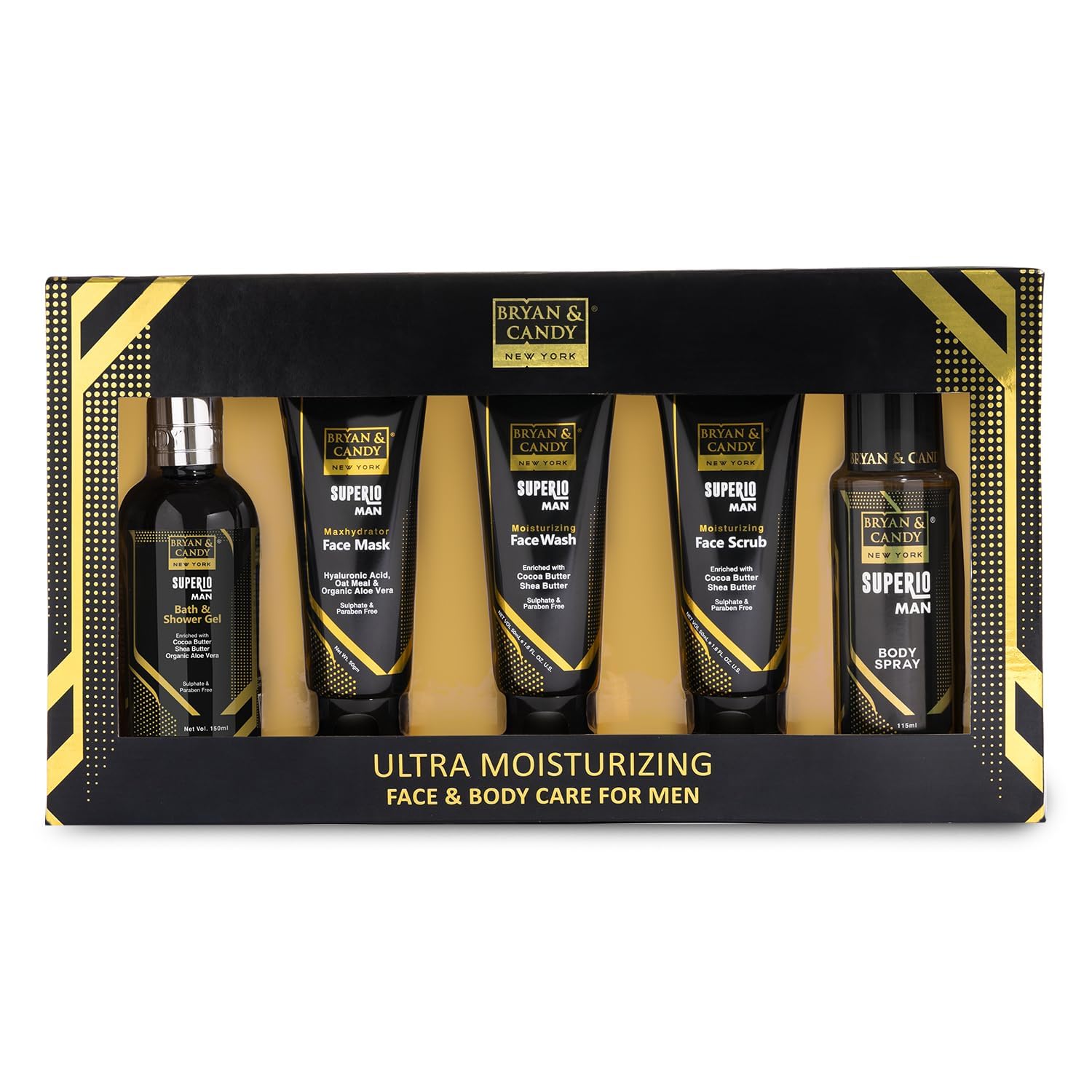 Bry.an & Can.dy Complete Face & Body Care Kit, Gift Set For Men, 100% Vegan, Skin-Friendly pH 5.5 for All Skin Types, SLS & Paraben Free