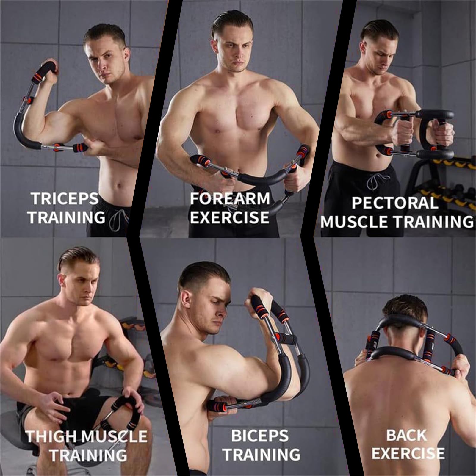 Twister Arm Trainer,Chest Workout Equipment,Twister Arm Exerciser,Attrezzo per Esercizi a Forma di U,Power Twister Bar Portatile,Espansore Toracico Regolabile,Attrezzi Palestra Casa