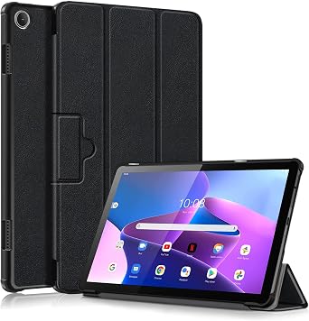 Epicgadget Case for Lenovo Tab M10 10.1" 3rd Gen TB-328F - Lightweight Tri-Fold Stand Shell Auto Wake/Sleep Case Cover for Lenovo Tab M10 3rd Gen 10.1 Inch Display 2022 Released Black