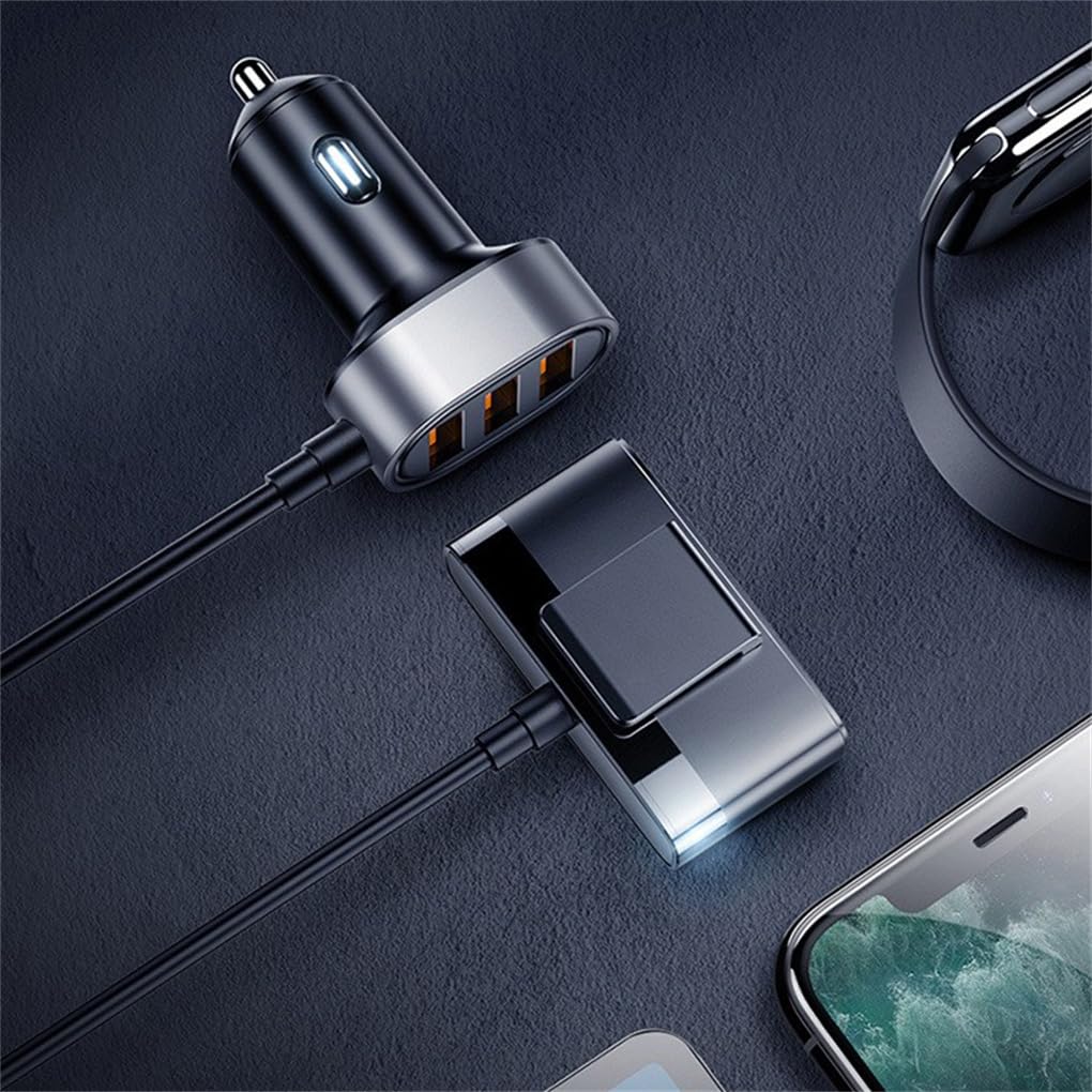 Juego de 5 cargadores de coche USB de 5 puertos universales para dispositivos electrónicos, multipuerto, adaptador de carga rápida, extensión para RV, camión, SUV, viajes
