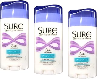 Sure Deodorant 2.6oz Invisible Solid Unscented (Pack of 3)