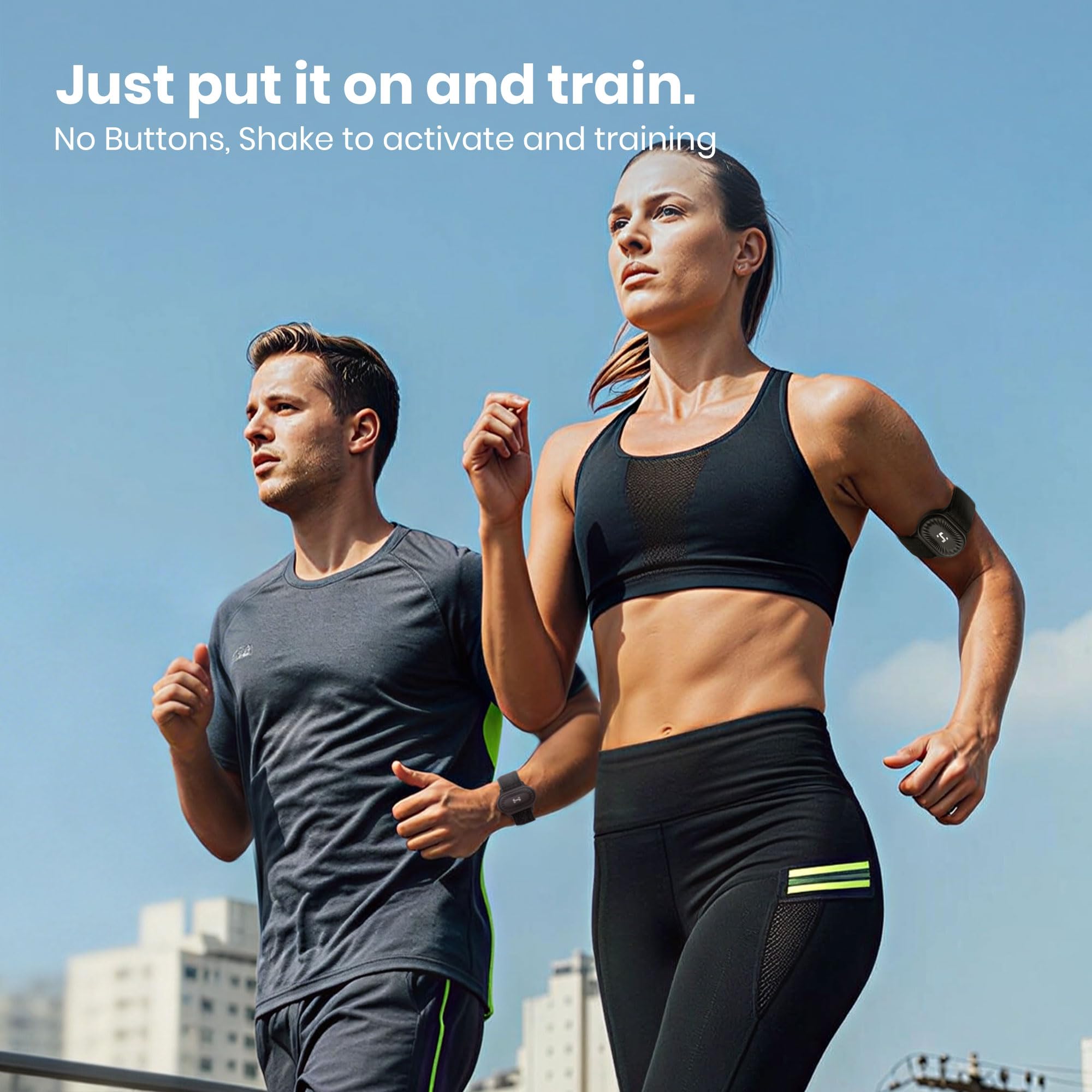 HandPlus Moniteur de fréquence cardiaque, moniteur de fitness optique de qualité d'entraînement confortable, HR optique avancée avec précision de zone, stockage hors ligne 72 h, Bluetooth et ANT+ pour