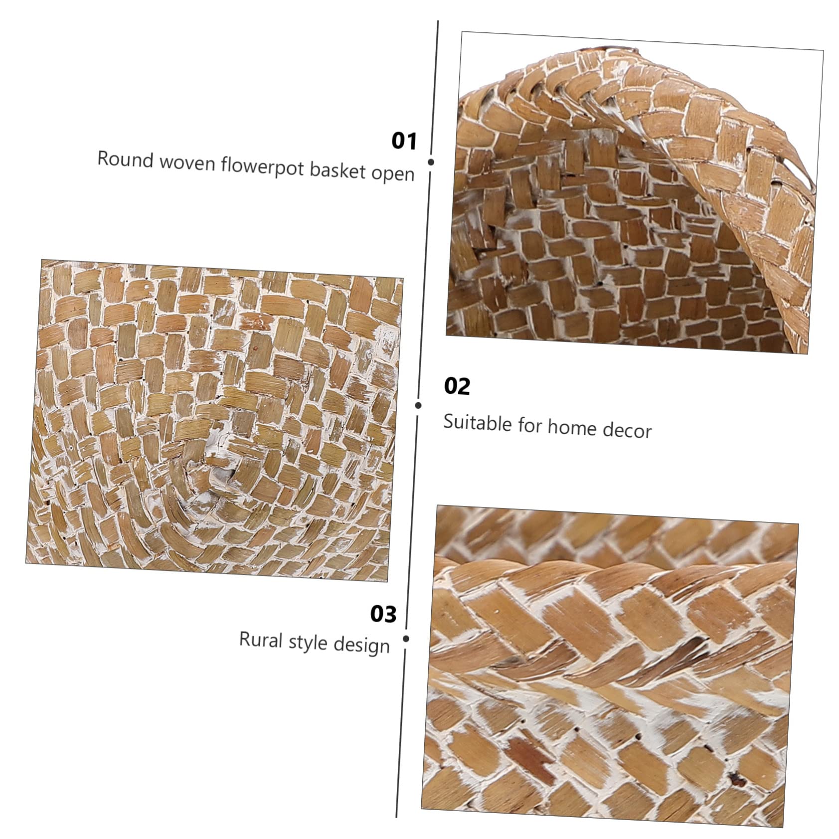 PRETYZOOM 2pièces Panier Pour Fleurs Organisateur Décoratif De Maison Et Chambre Conteneur à Déchets Et Panier De Rangement Corde Naturelle