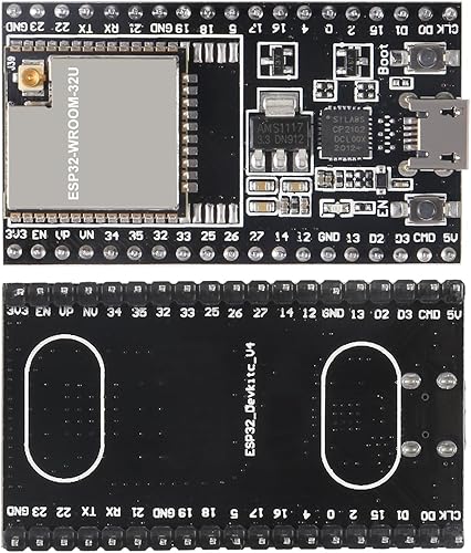 Miniatura 10 de AITRIP 2sets ESP32-DevKitC placa de desarrollo WROOM-32U ESP32-WROOM-32U módulo con 38Pins ESP32 Tipo-C USB y Micro USB placa de expansión