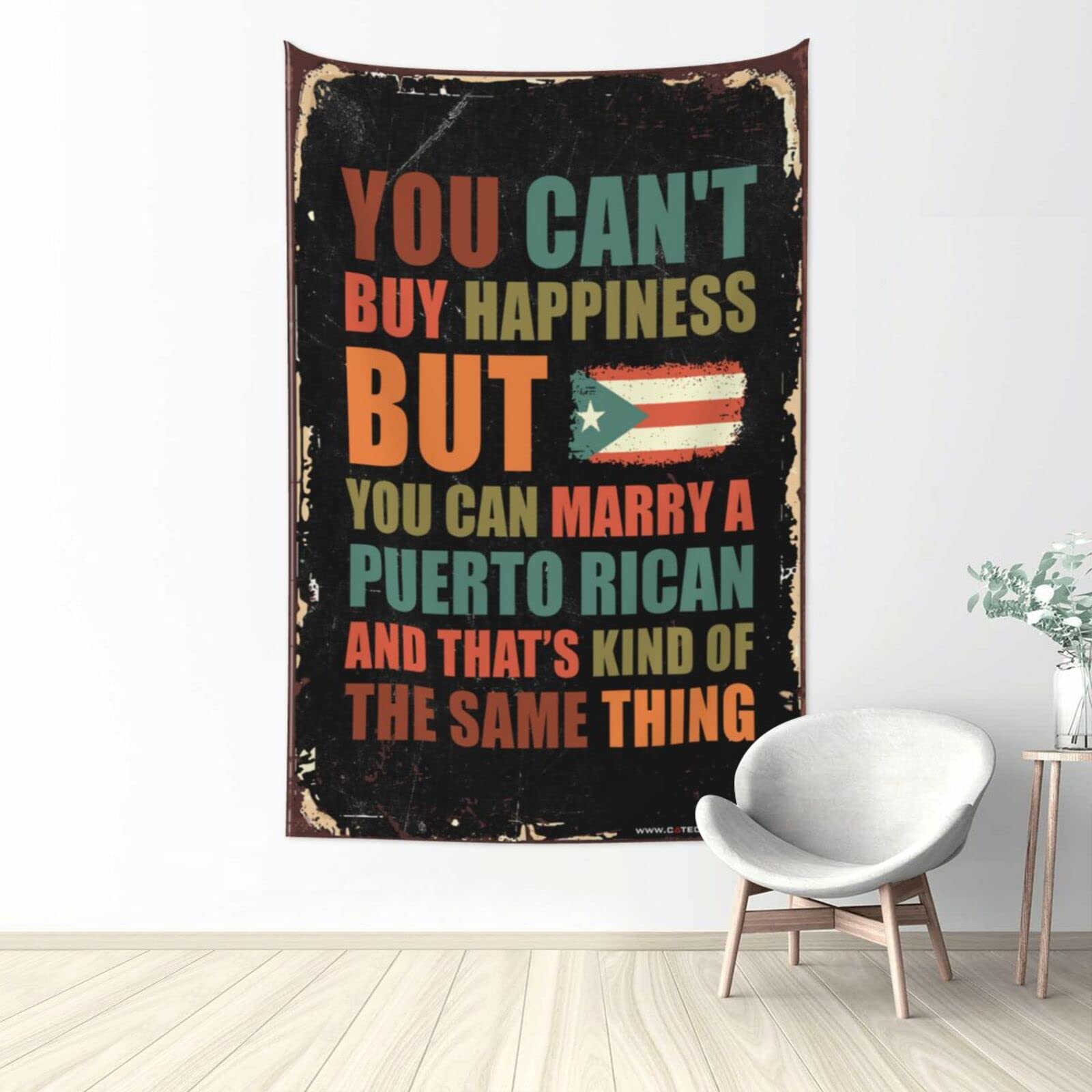 Dsocuiubos Tapestry for Bedroom You Can't Buy Happiness But You Can Marry A Puertorican Tapestry Beer Decor Funny House Decor (Size : 100X150CM)
