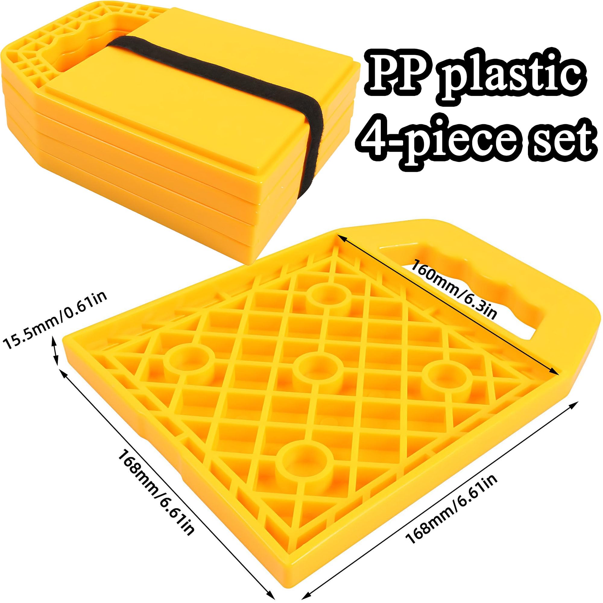 Set Di 4 Cuscinetti Per Staffa Stabilizzatore RV, Cuscinetti Per Piedi Caravan, Piccoli Cuscinetti Per Martinetto Stabilizzatore, Stabili e Antiscivolo, Portatili, Terra Stabilizzatore