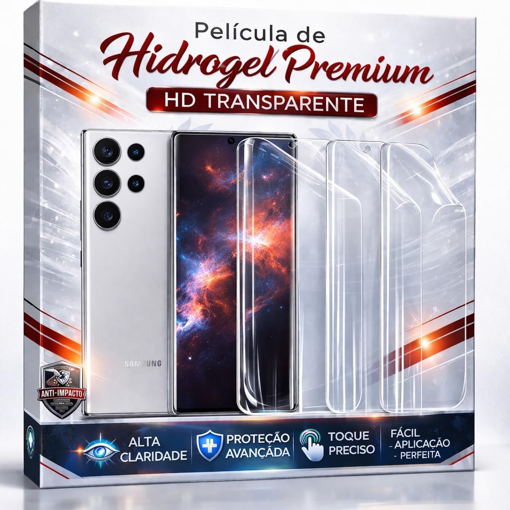 3 Películas de Hidrogel para Galaxy Todos os Modelos, A35 5G