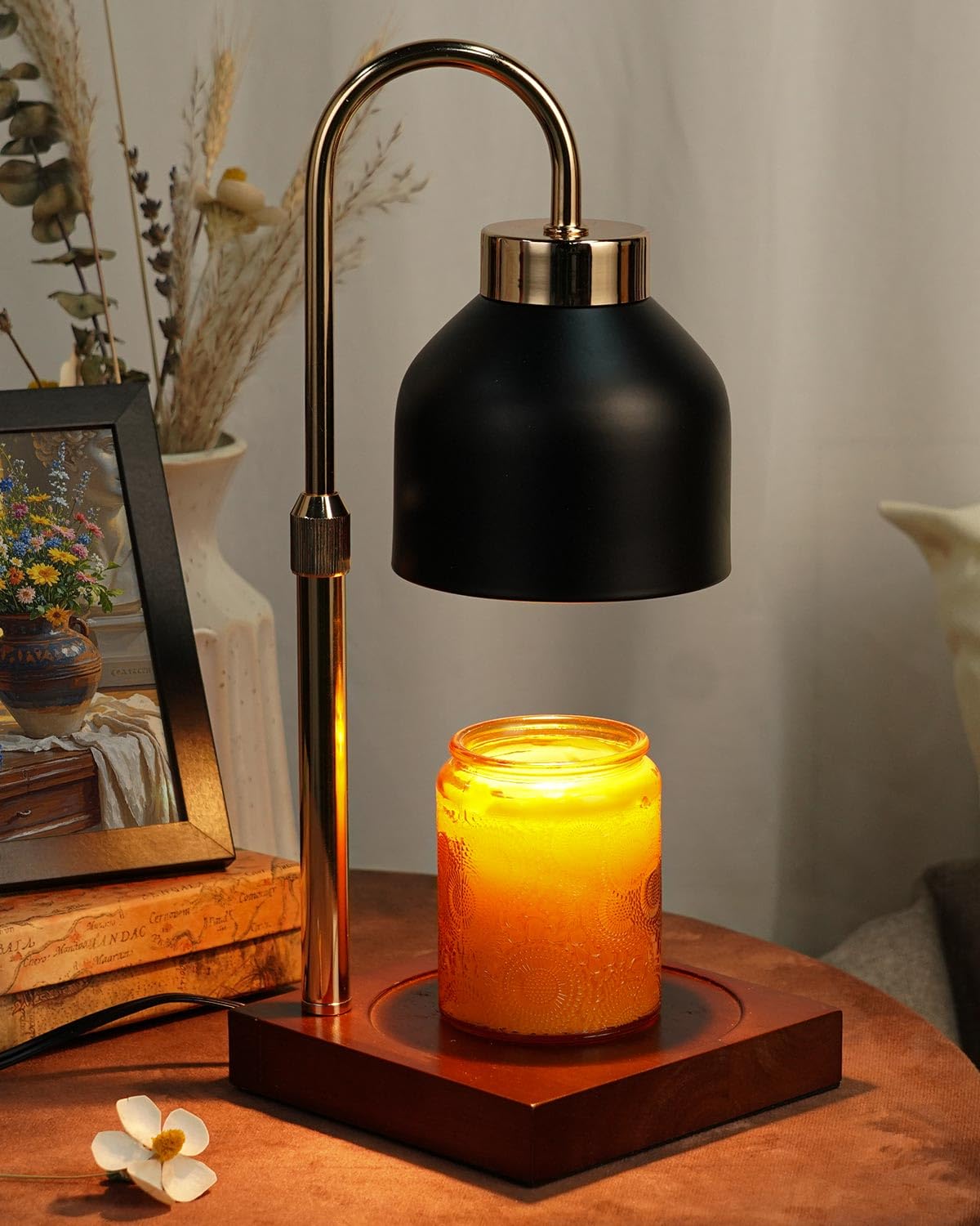 Funistree Black Candle Warmer Lamp with Dimmer and Timer, Candle Heater Lamp with 2 Bulbs, Gifts for Men Dad Grandad, Birthday Presents for Him Brother, Candle Heater Lamp for Yankee Candles