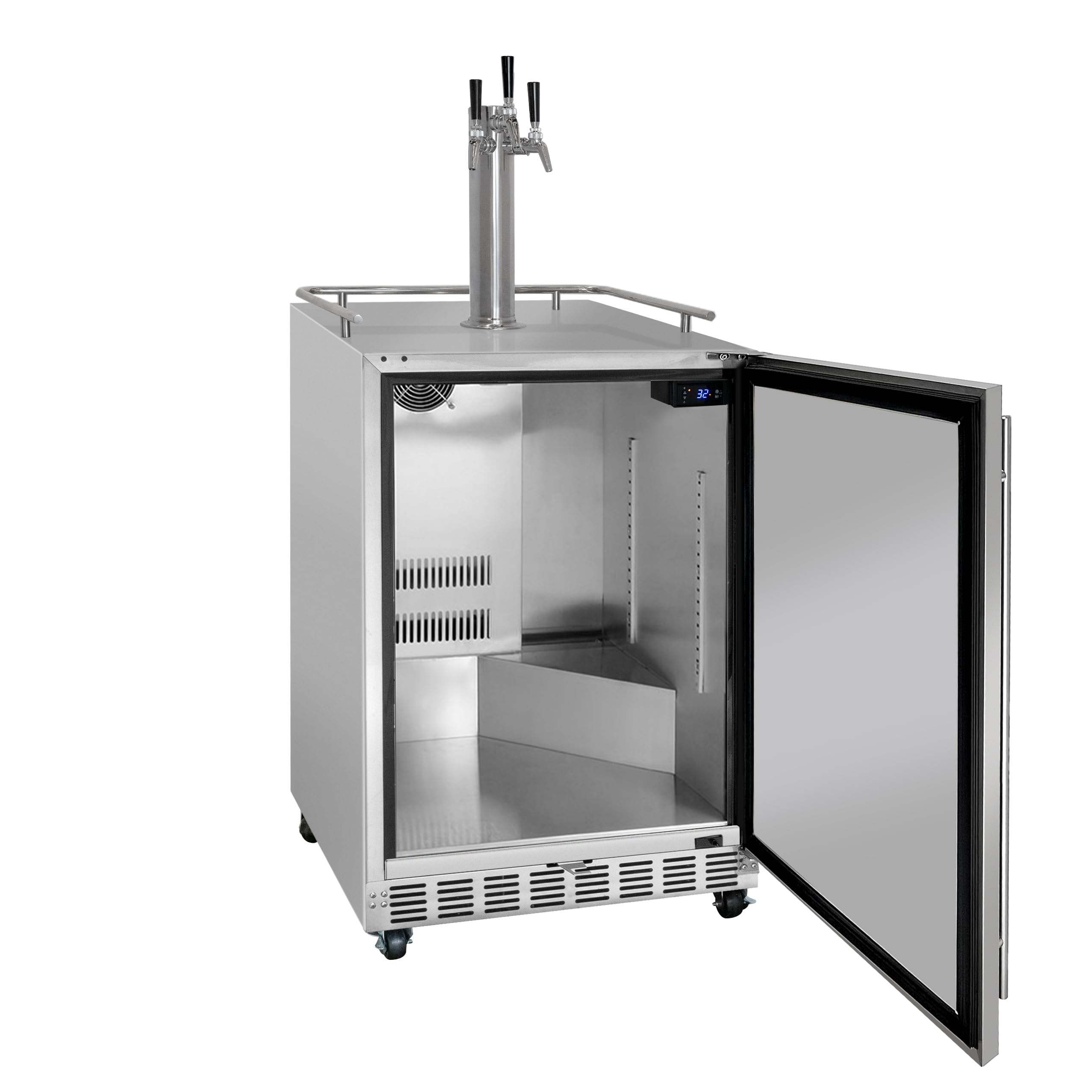 Kegco Kegerator 24" Wide Triple Tap Stainless Steel Commercial Beer Dispenser HK38SSC-3 on Fridge.com
