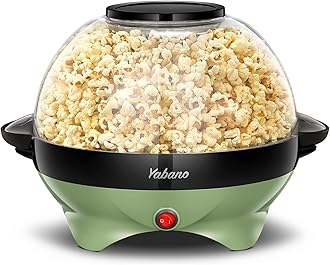 Popcorn Machine, 6-Quart Popcorn Popper maker, Nonstick Plate, Electric Stirring with Quick-Heat Technology, Cool Touch Handles (Green)