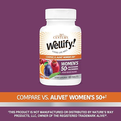 Miniatura 4 de 21st Century Wellify - Multivitaminas con minerales para mujer, más de 50 unidades, 65 unidades (22460)