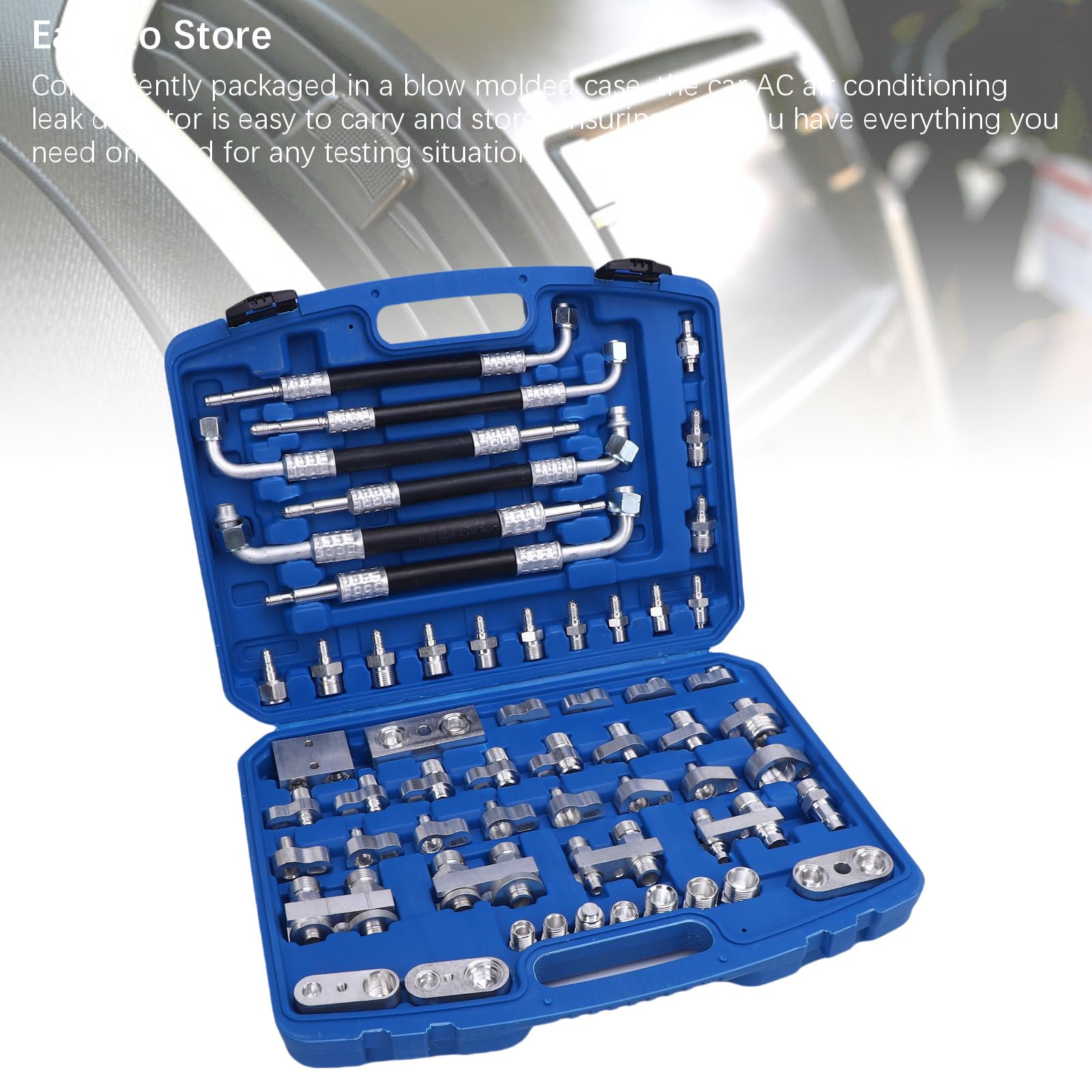 Kit de Herramientas de Detección de Fugas de Aire Acondicionado Automotriz de 56pcs Brass Brass Tool de Detección de Fugas, Juego de Reparación del Kit de Prueba de Fugas para