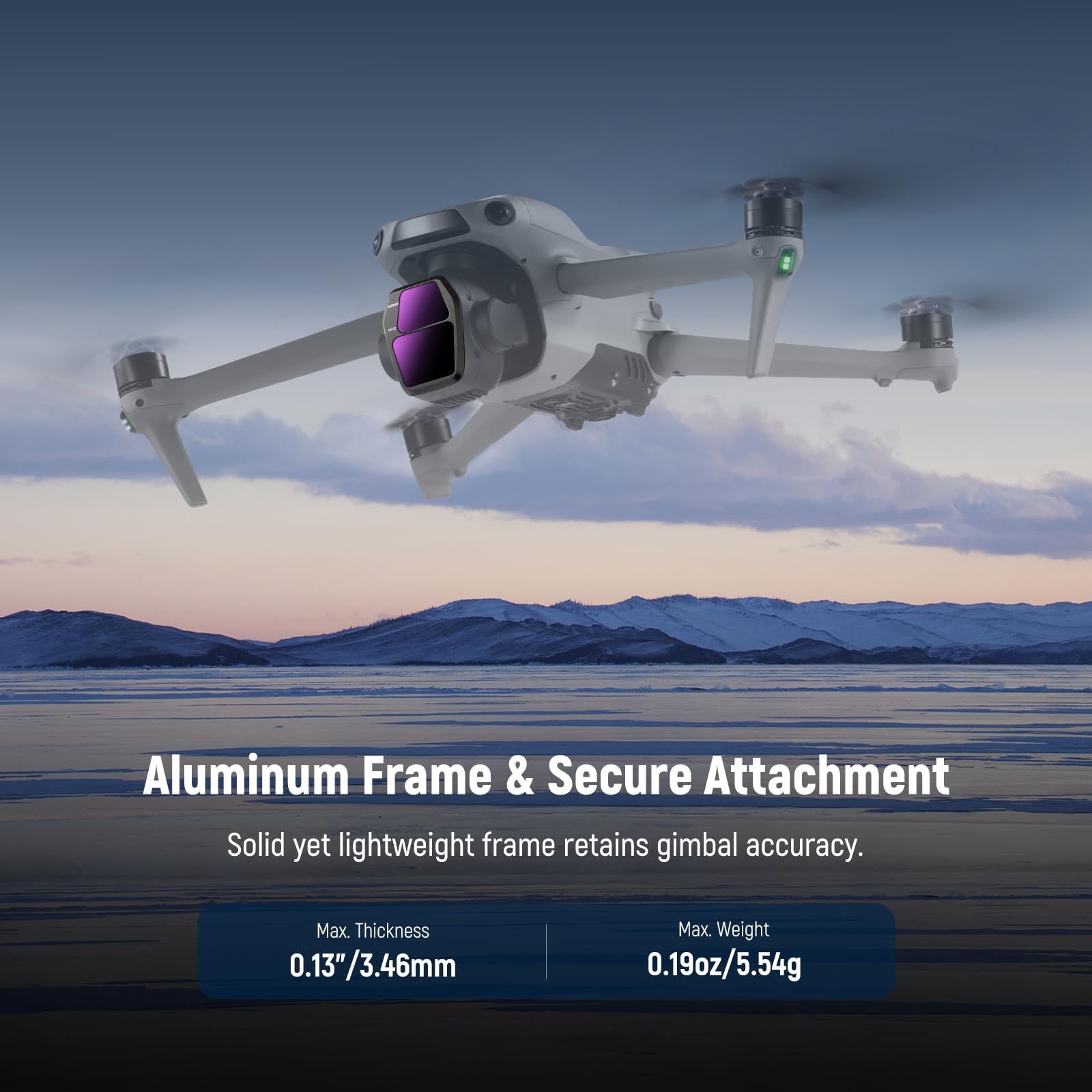 NEEWER Lot de 4 filtres ND compatibles avec DJI Air 3S, ND8 + ND32 + ND128 + CPL Polariseur Circulaire sécurisé à densité Neutre Accessoires pour Drone Verre Optique HD Multicouche Mince FL-A85