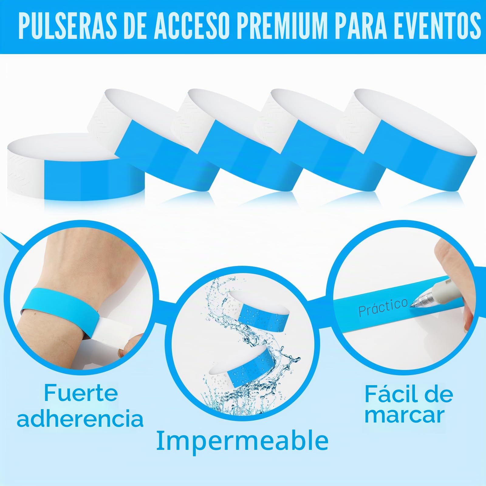 Mkitnvy 400 Piezas Pulseras Identificativas, Impermeables Pulseras Papel para Eventos, Pulseras Fiesta de Colores para Eventos Discoteca Festivales Conciertos Concursos, 4 Colores