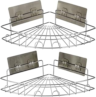 Shower Caddies Bathroom Wall Shelf ~ 2~Pack Stainless Steel Kitchen Corner Shelv - Compare price