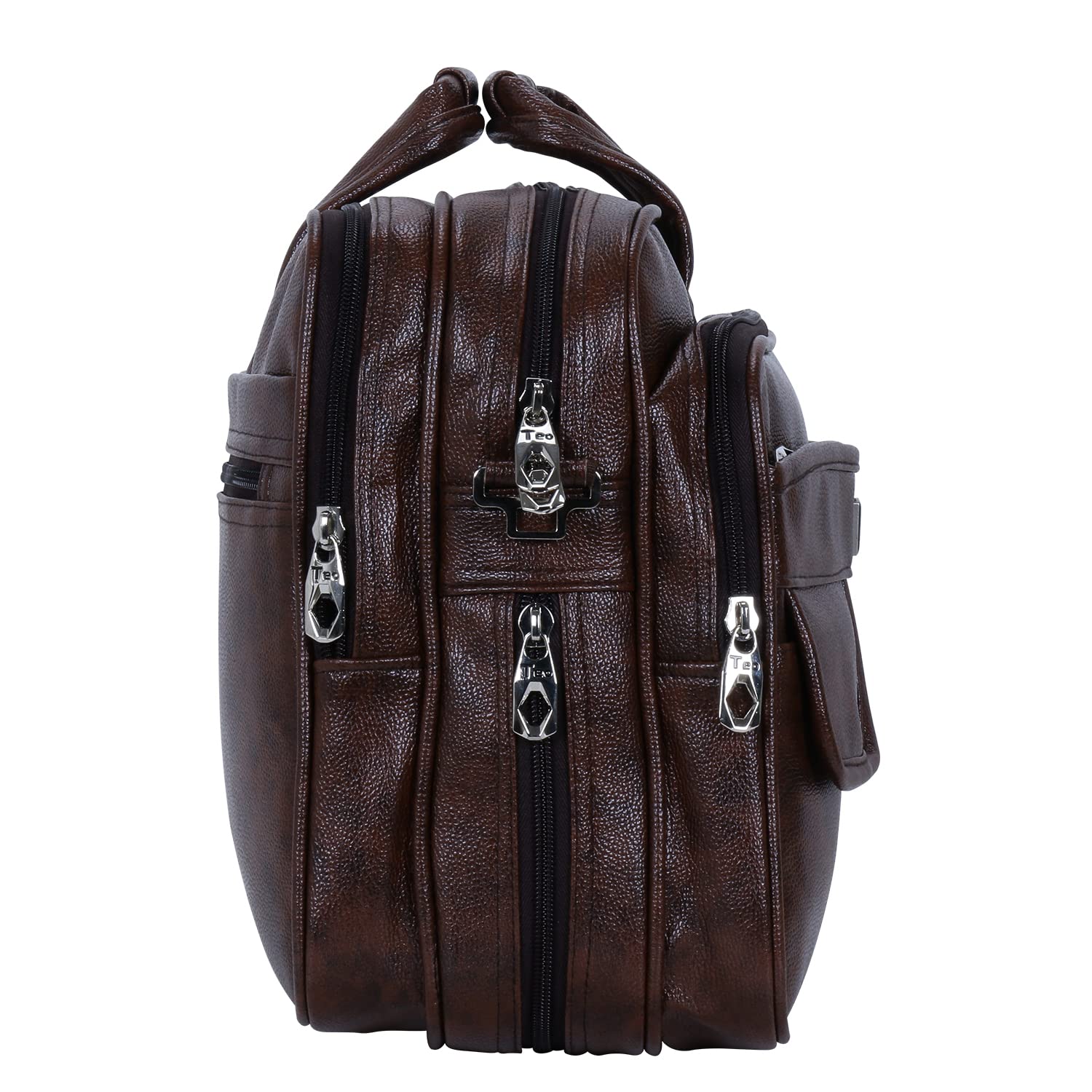 Teo 15.6 Inch Laptop Messenger Bag I Padded Laptop Compartment with Adjustable Strap I Extra Zip Compartments I Dimension: L-40 x W-20 H-30Cm Brown Colour 18