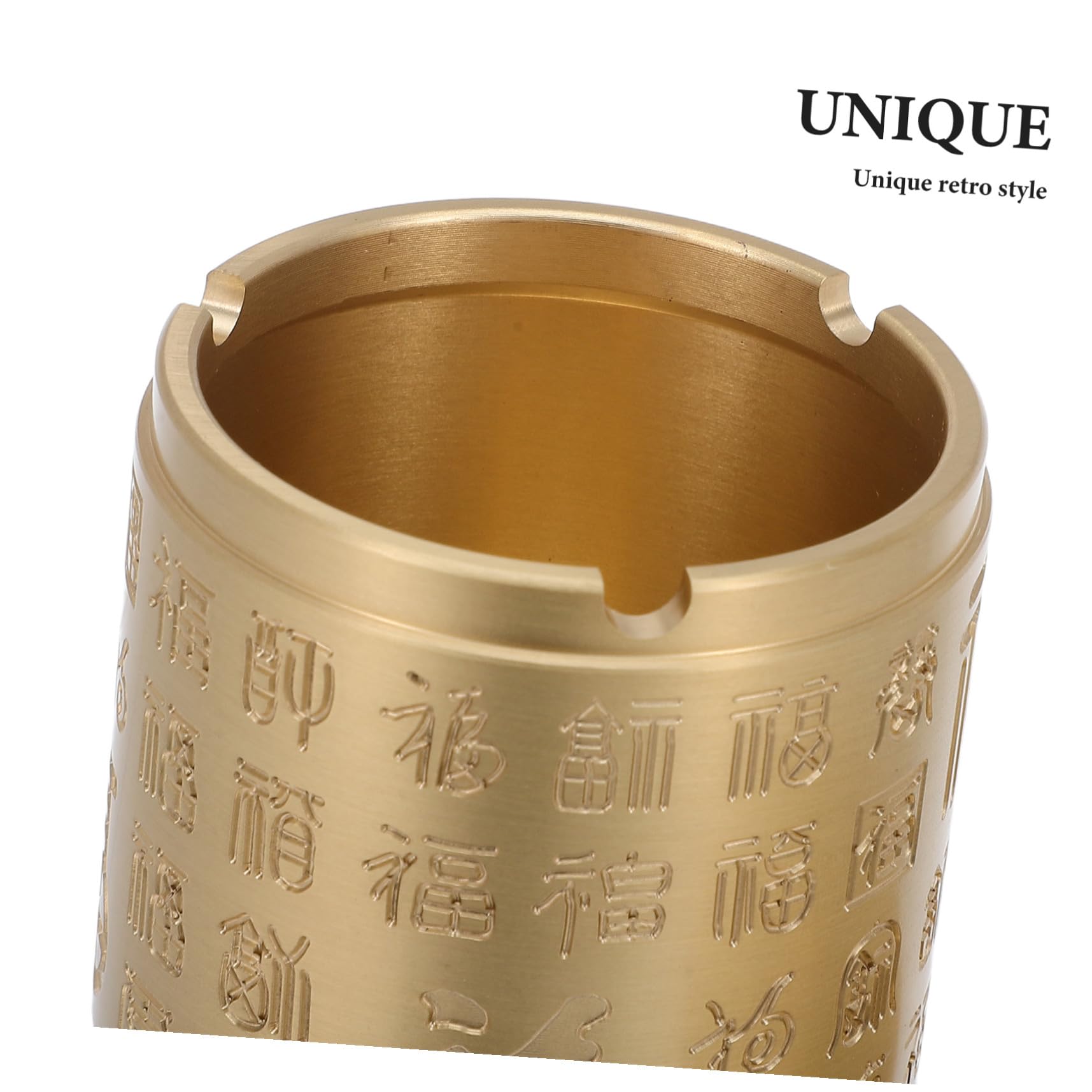 Posacenere Rotondo in Ottone Oro con Coperchio, Stile Classico