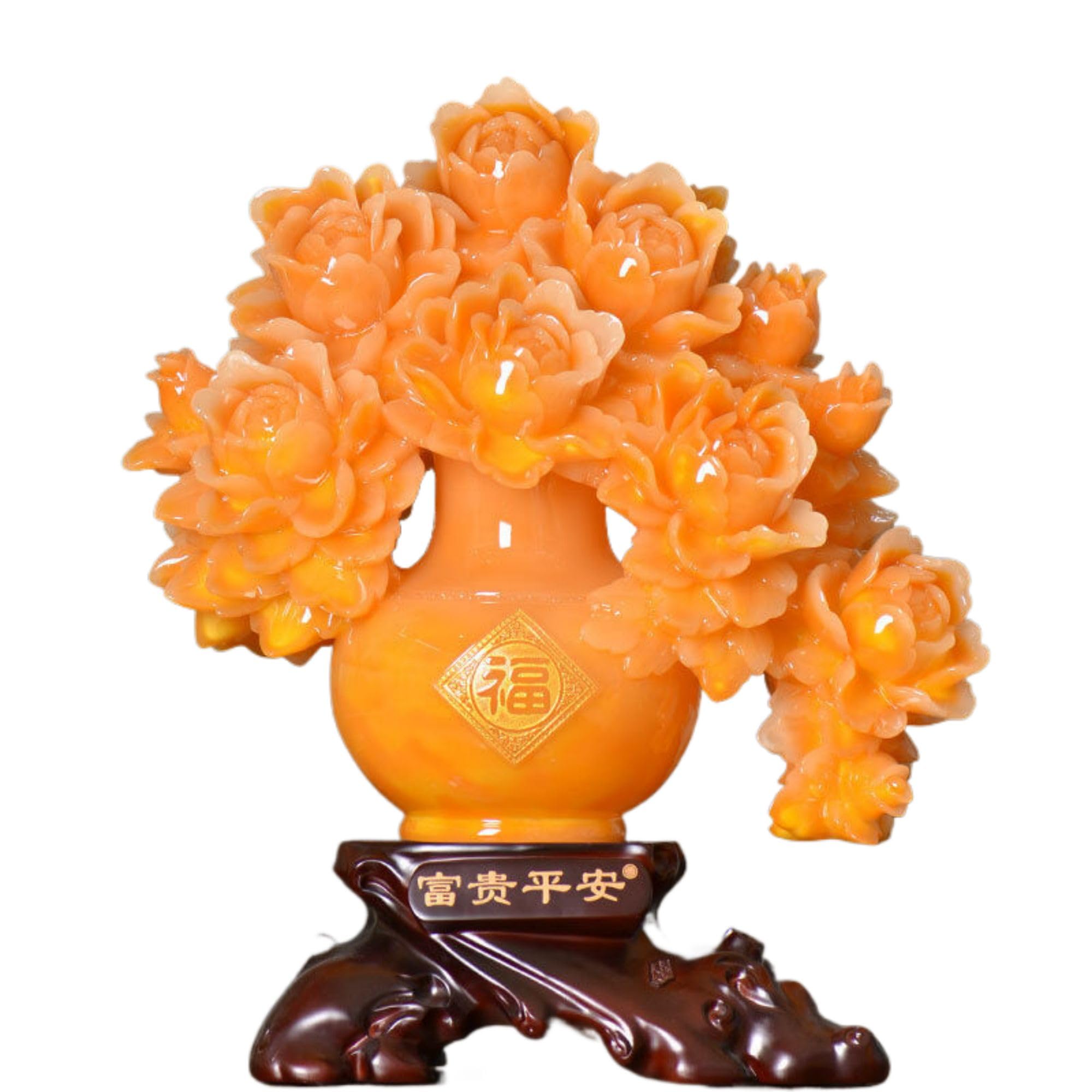 Amazon.com: 黄玉-小号：31 * 15**38cm/牡丹花Flowers Statue Flowers
