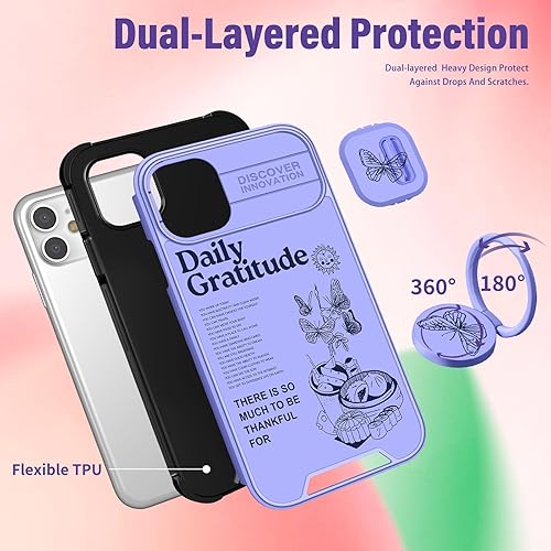 Miniatura 701 de Funda 2 en 1 para iPhone 11 para mujer, linda funda para teléfono para niñas, diseño de mariposas y flores, diseño Kawaii bonito y único con funda