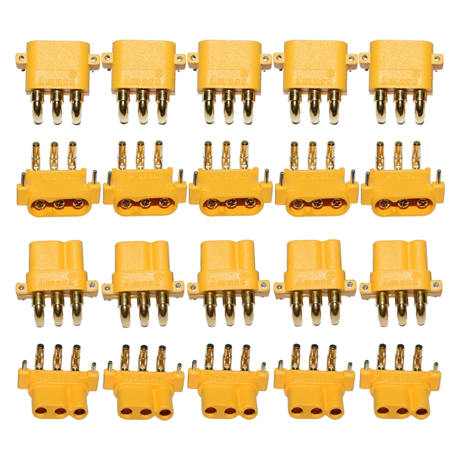 10PCS MR30PW MR-30 PCB 3-pin PCB Männlich Weiblich 2mm Rundstecker Stecker for RC Lipo Batterie multicopter Flugzeug Auto Spielzeug(10 PCS MR30PW-M)