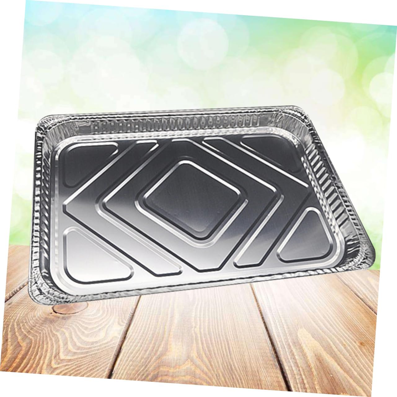 Luxshiny 10pcs Disposable Aluminum Foil Bbq Drip Pan Tray Grease Catcher for Grills Recyclable Tin Liners for Indirect Cooking and Side Dishes