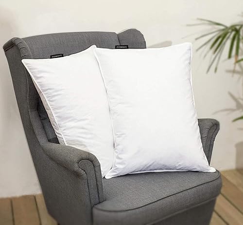 Miniatura 7 de JA COMFORTS Almohadas de cama de plumas y plumón de pato para dormir paquete de 2 estándarQueen 20 x 28 pulgadas peso de relleno de 37 onzas