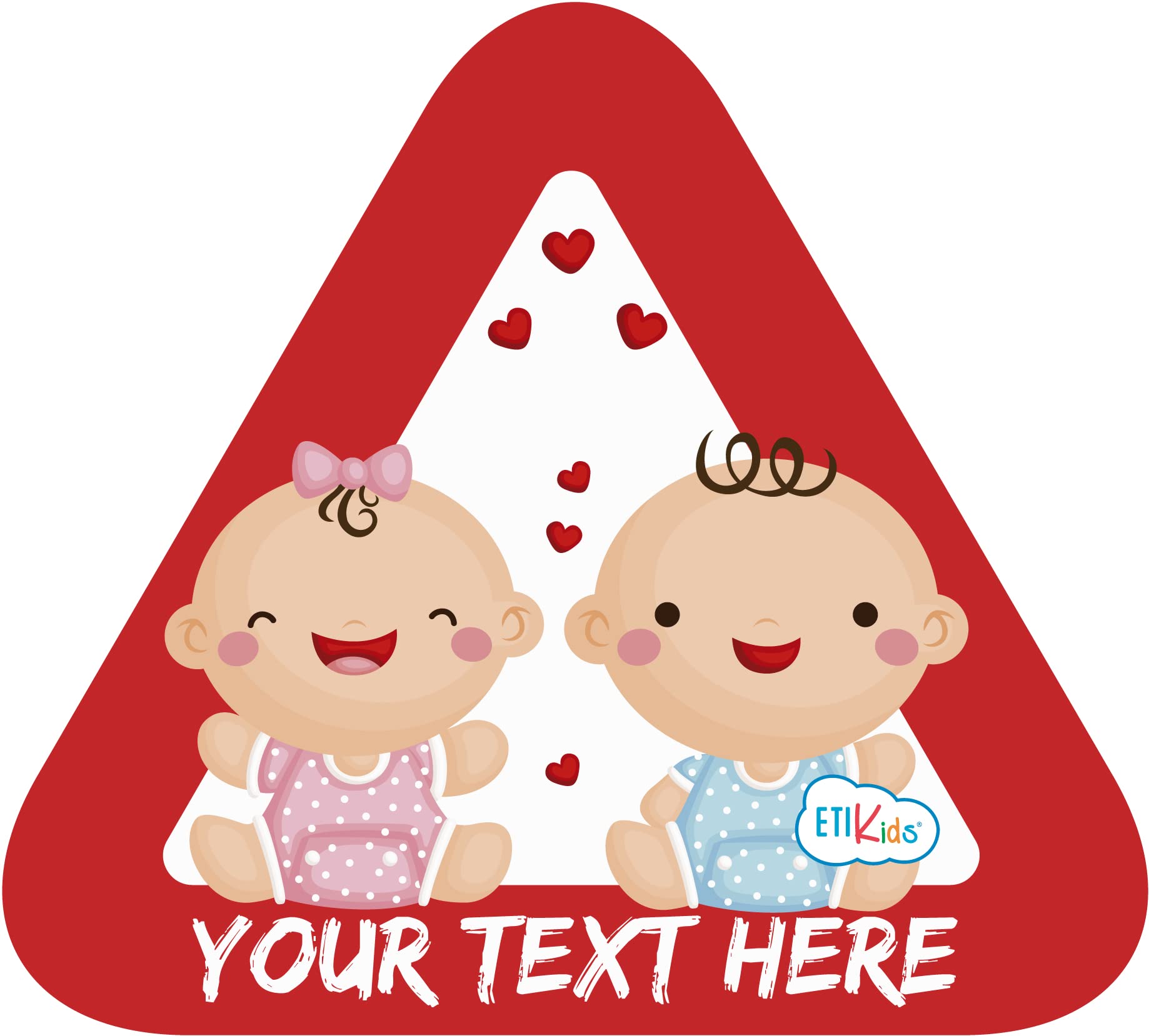 Haberdashery Online Custom Baby on board sticker for the car. Adhesive vinyl also for motorcycles. 15 x 13'7 cm. (5. Twins)