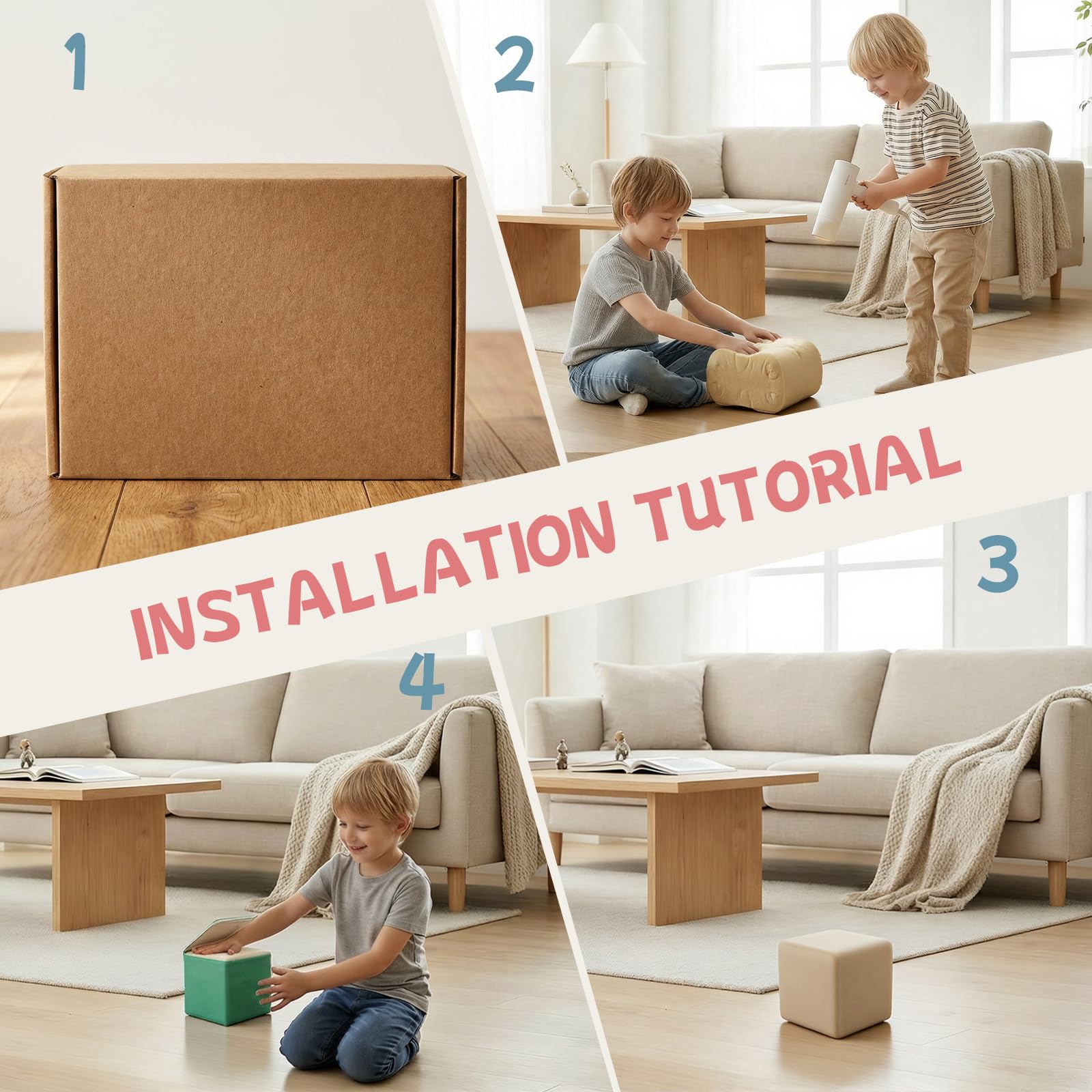 JungleDove Softplay-Set für Kleinkinder: 12-teiliges Spielgerät aus PU-Lederschaum für Babys – Softplay-Blöcke für den Innenbereich – Spielzimmer für Vorschulzentren