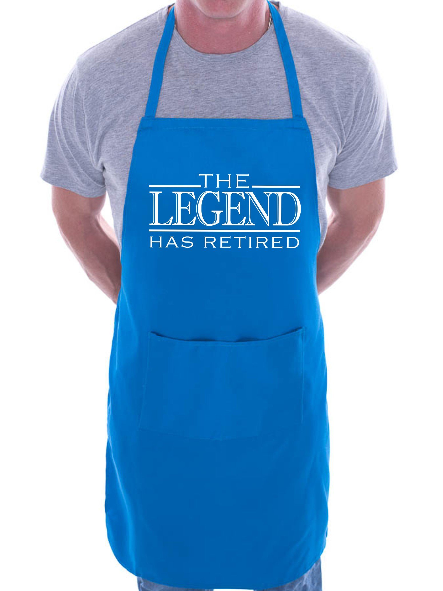Print4u Men's Blue The Legend Has Retired Bbq Cooking Funny Novelty Apron