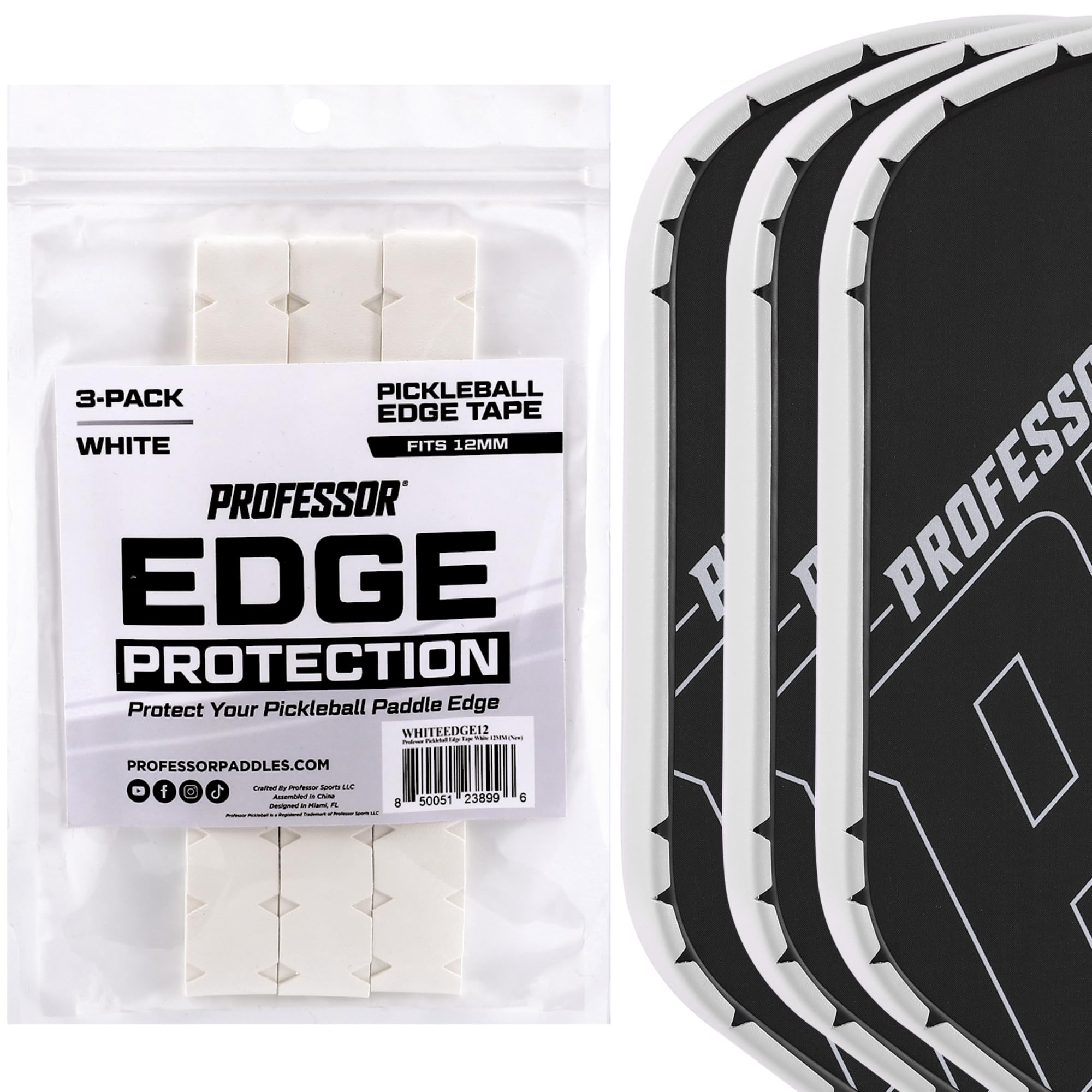 Professor Pickleball Edge Guard Tape White 12MM-image-2