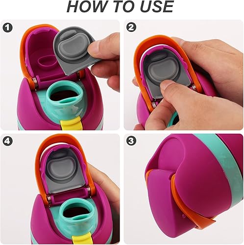 Miniatura 3 de 2 tapones de repuesto compatibles con Owala FreeSip de 24 onzas, 32 onzas, tapa superior de botella de agua para Owala 1619243240 onzas, tapa de