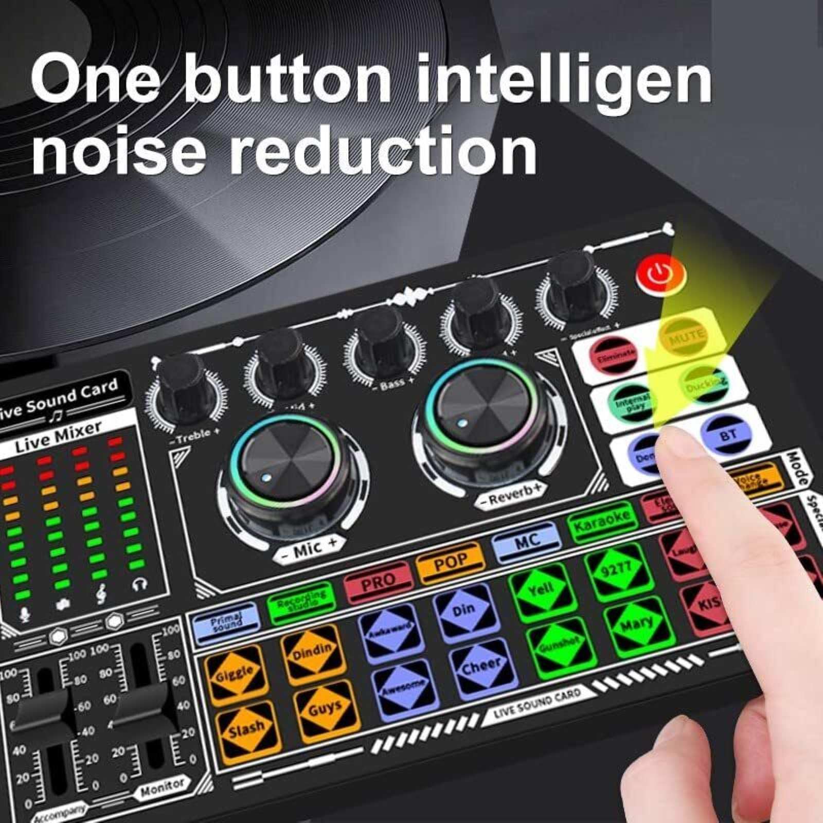 F999 Podcast Apparecchiature di Registrazione Mixer Voce Live Sound Card DJ Audio Bluetooth