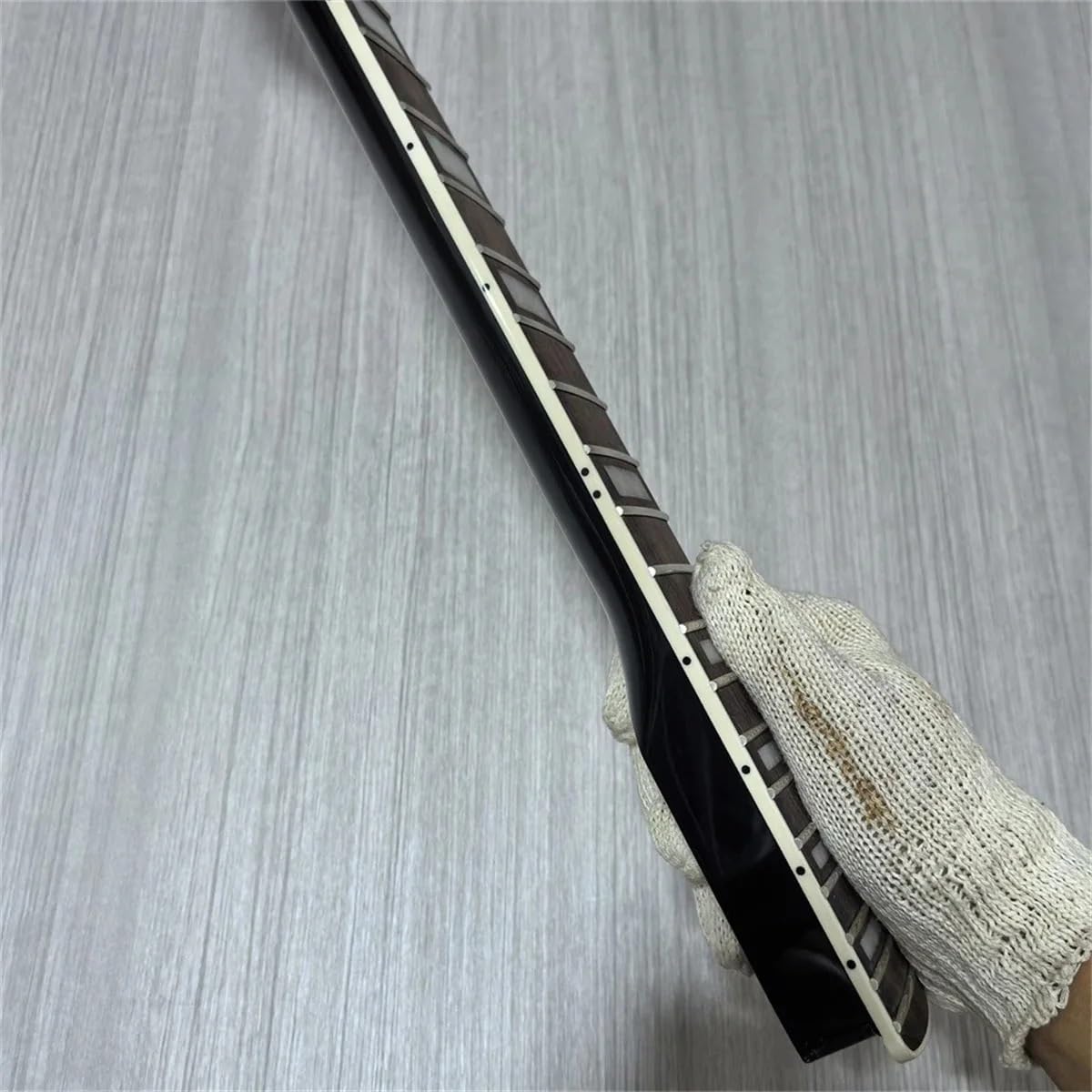 24-Zoll-Shortscale-Gitarrenhals, große Kopfplatte, Palisandergriffbrett mit Blockeinlagen, 22 Bünde (Ersatzteil)