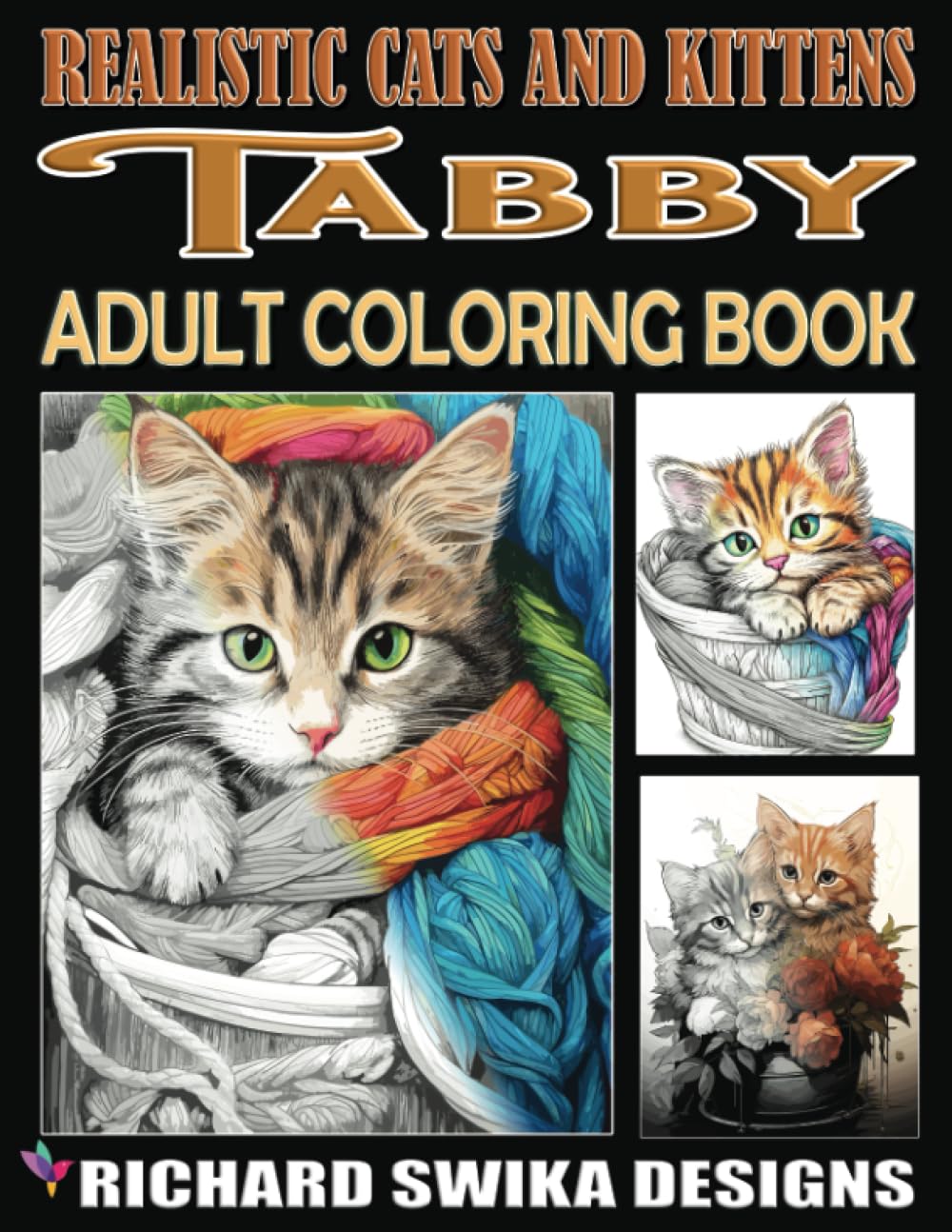 Realistic Cats and Kittens: Tabby Adult Coloring Book