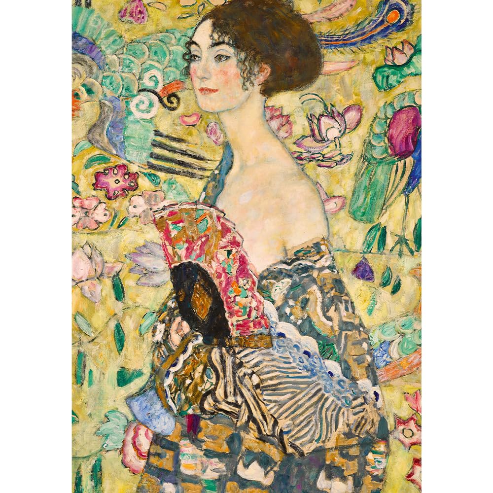 Trefl - Gustav Klimt, Dama z Wachlarzem - Puzzle 1000 Elementów - Układanka Art Collection, Puzzle ze Sztuką, dla Dorosłych i Dzieci od 14 lat