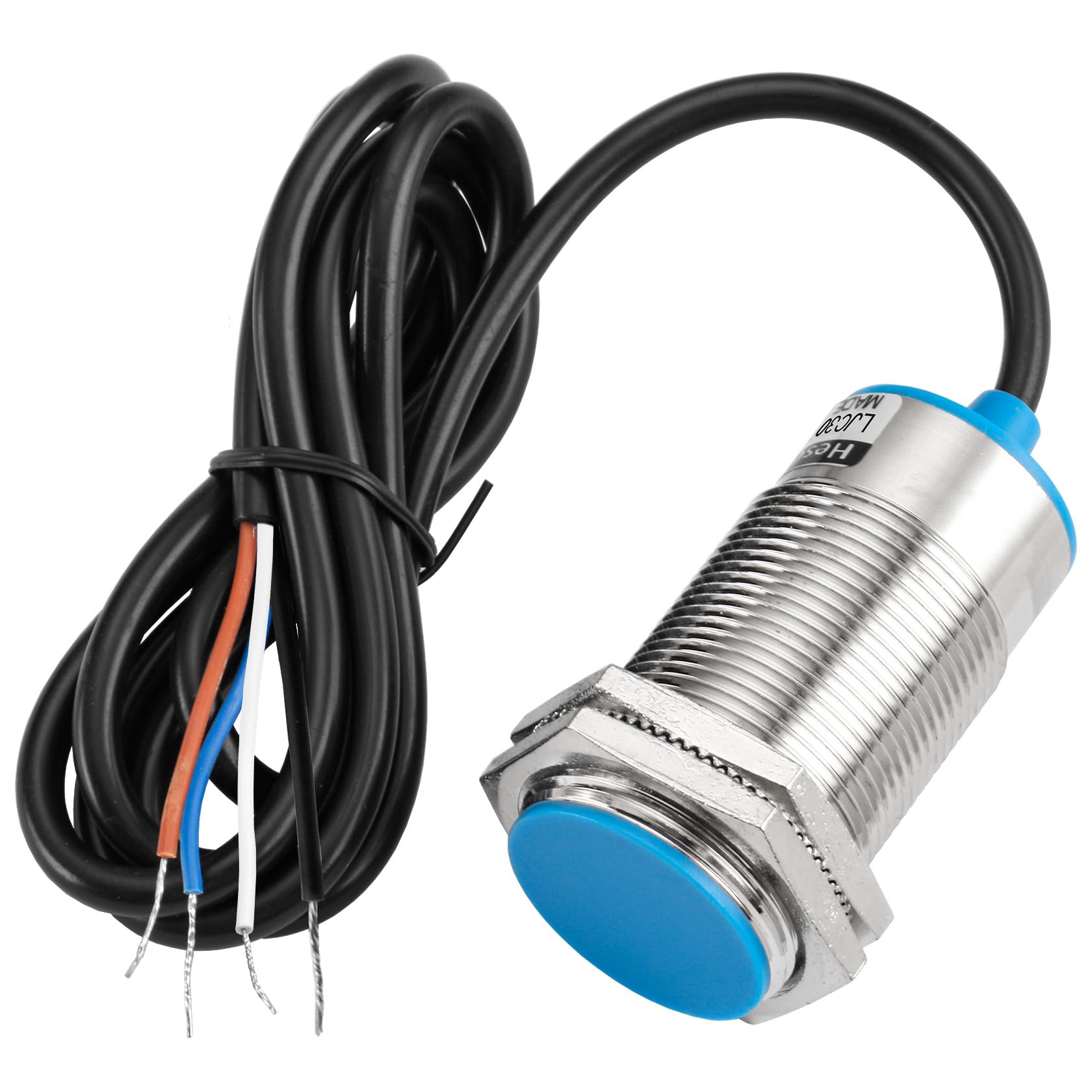Heschen M30 pojemnościowy przełącznik czujnika zbliżeniowego, typ tarczy, LJC30A3-10-Z/CY, detekcja 1-10 mm, 10-30 VDC 200 mA, PNP NO+NC, 4 przewody