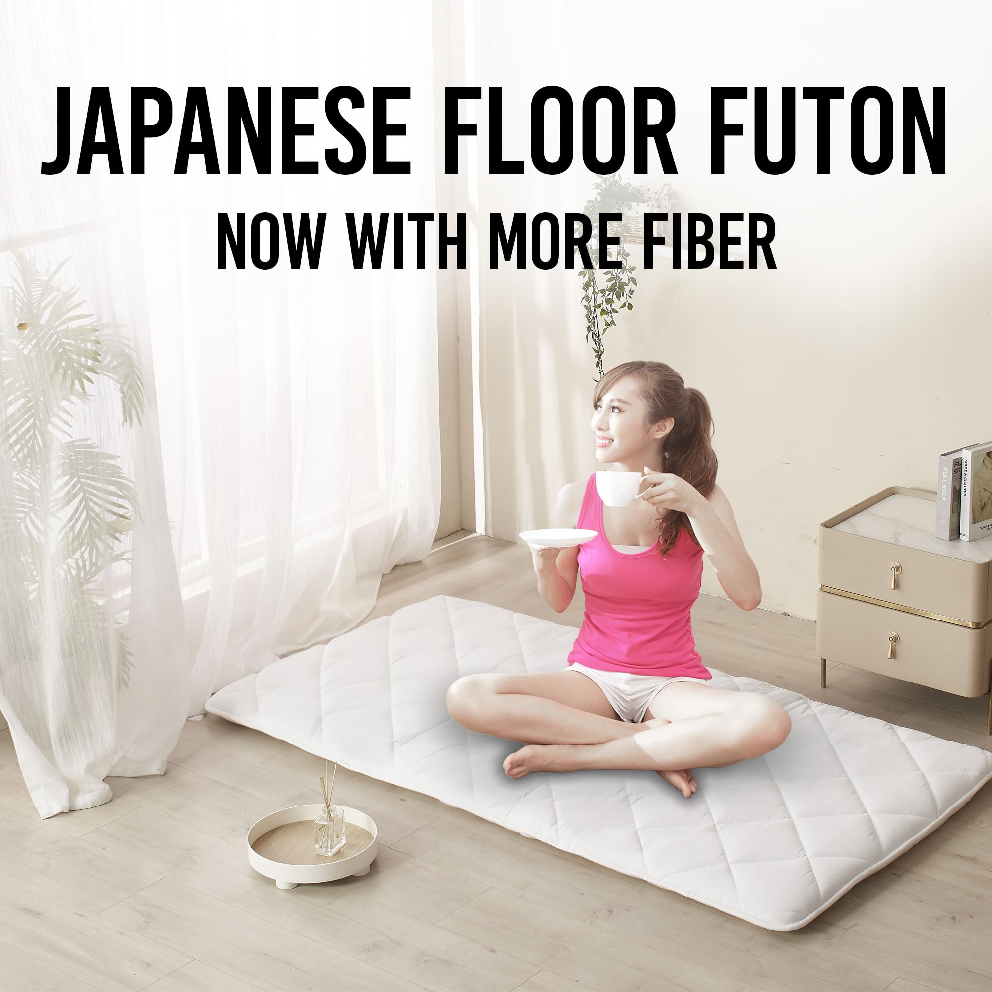 REOKA Traditional Japanese Futon Mattress, Twin XL