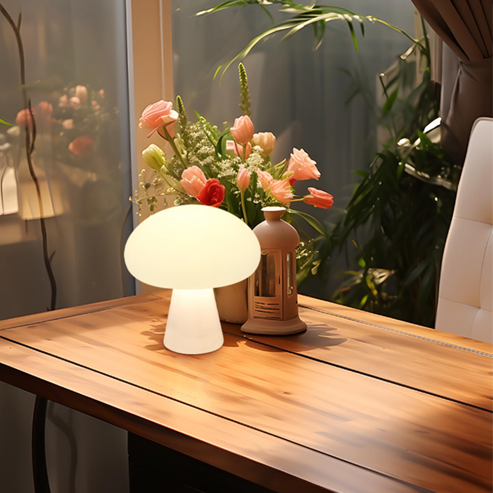 Pilz Tischlampen mit einfachen Stilen, künstlerisches Nachttischlicht für Schlafzimmer, Nachttisch und Wohnzimmer, dekorieren wiederaufladbares Nachtlicht