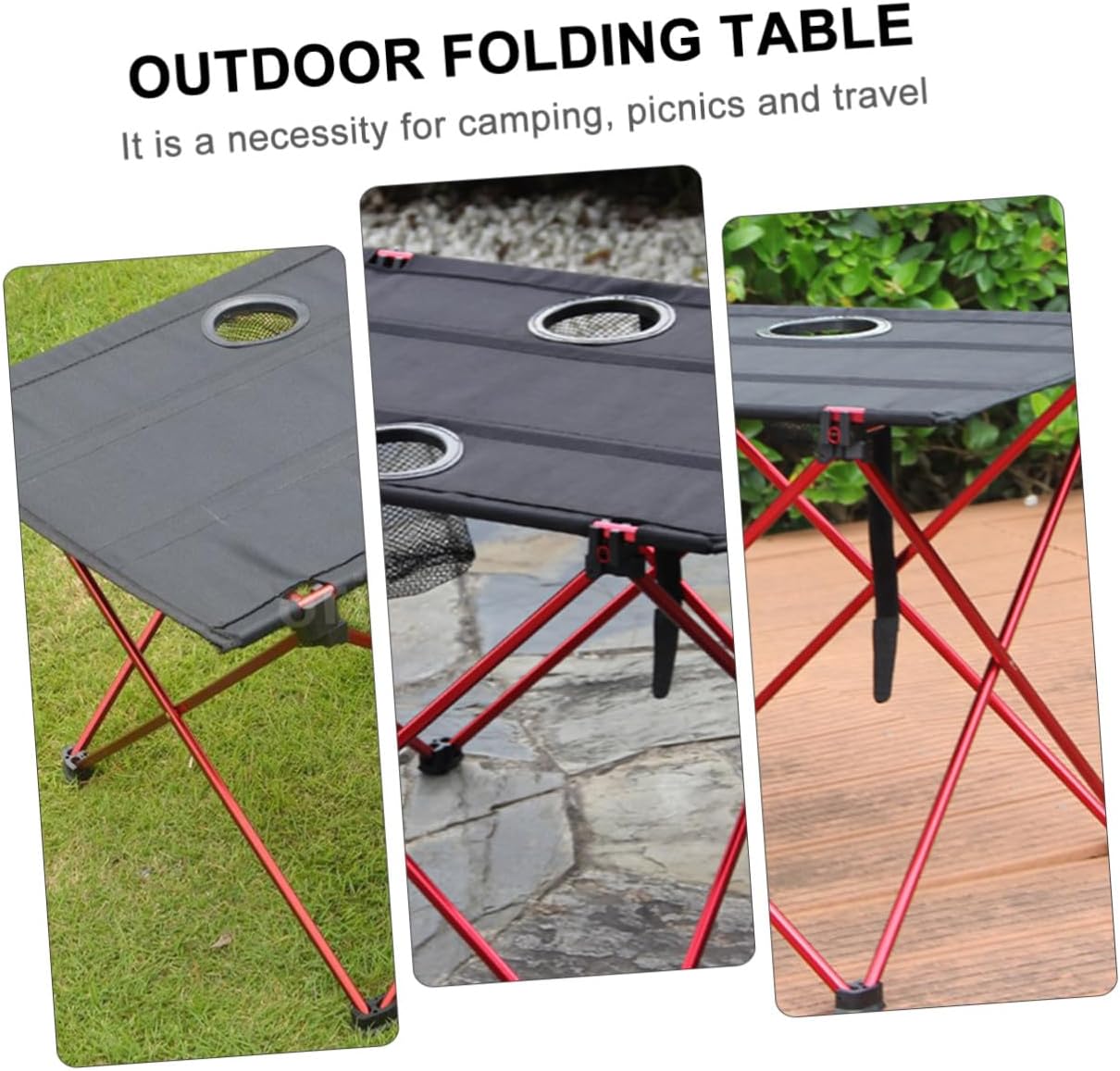 Portable Camping Table Folding Lightweight Aluminum Alloy Small Picnic Table for Outdoor Beach BBQ and Hiking