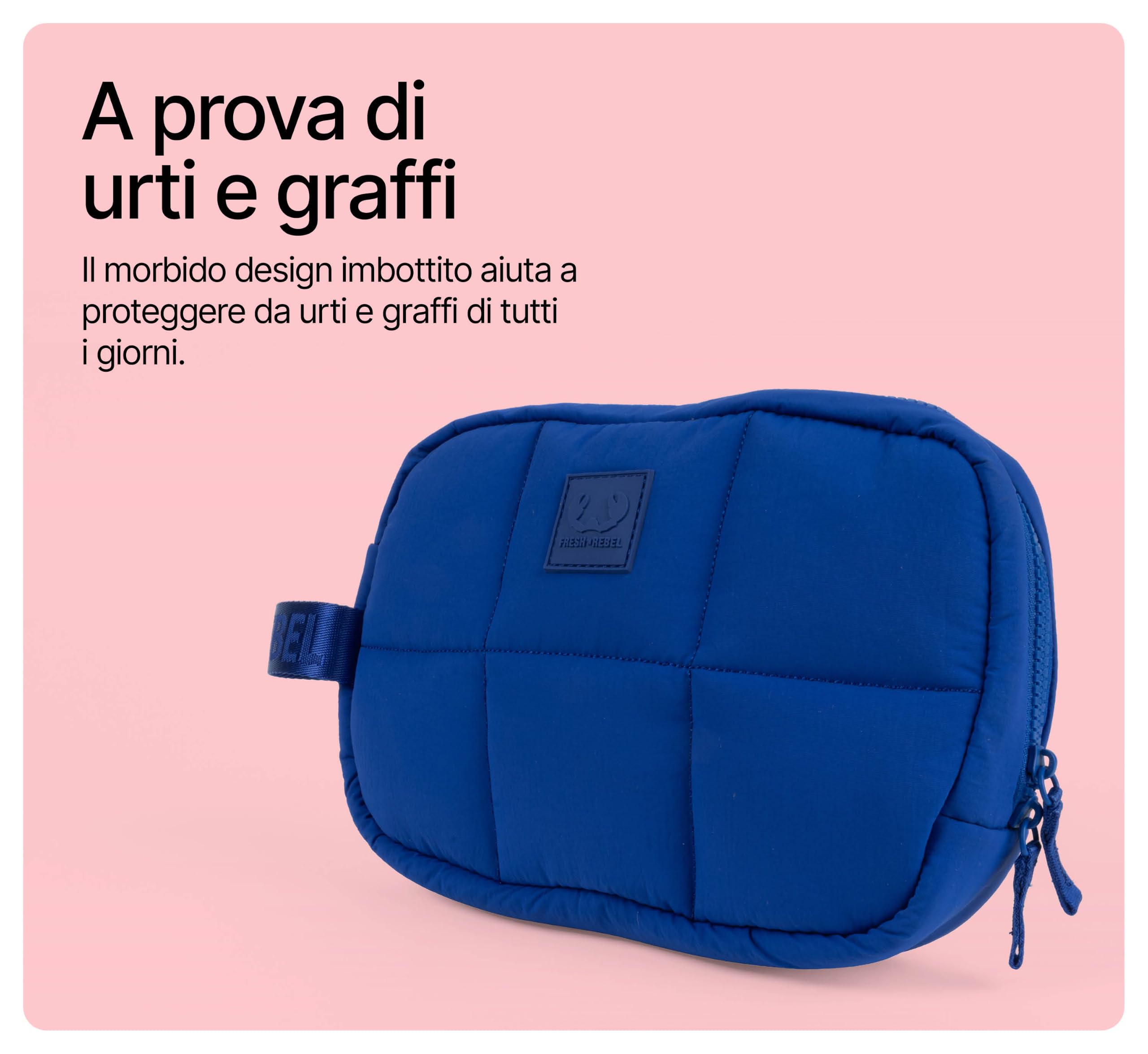 Fresh 'n Rebel Coze Maxi - Pochette Tech Imbottita - Organizer per Cavi e Accessori - Pochette da Viaggio per Caricabatterie, Auricolari & Powerbank - Con Scomparti - Finitura Premium (Cobalt Blue)